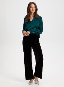Satin Rhinestone Detail Blouse sold by Laura