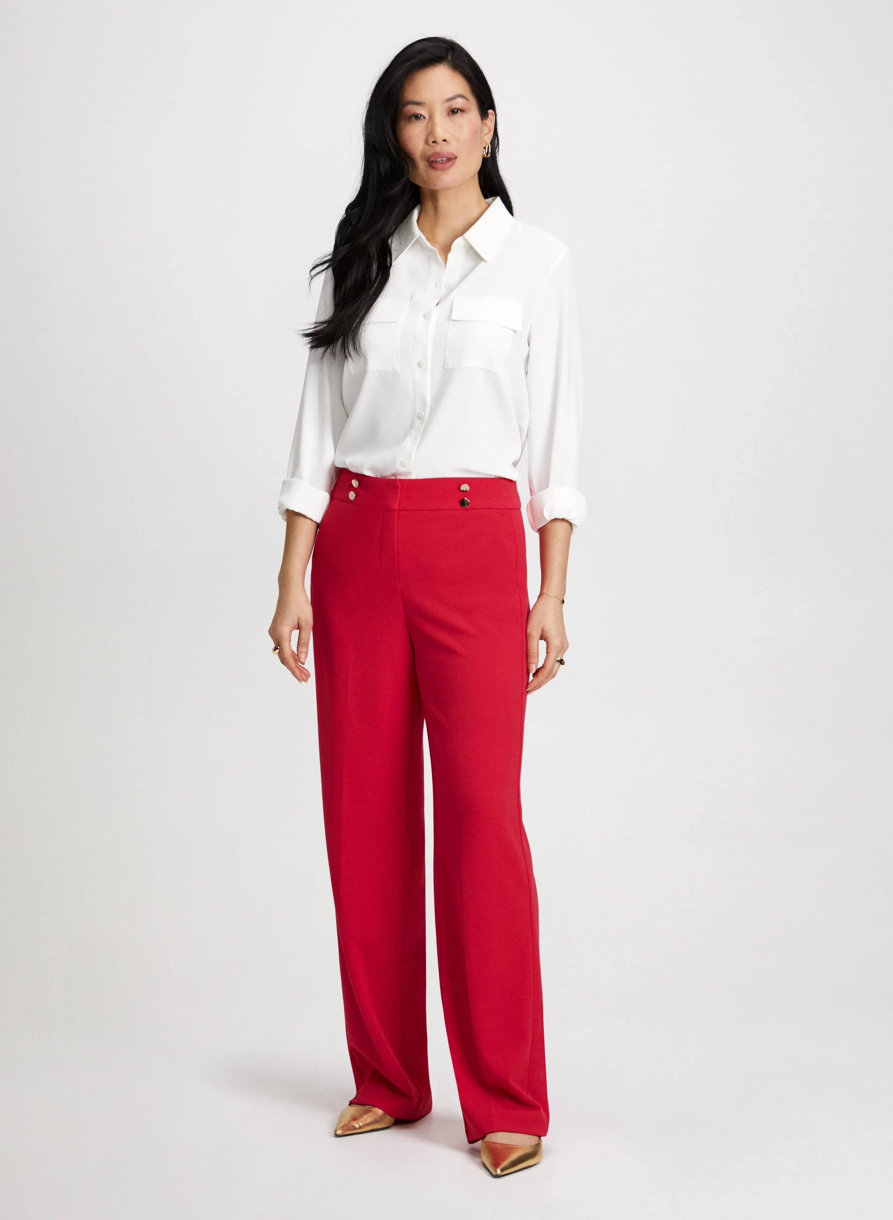 Button Detail Wide Leg Pants sold by Laura product image thumbnail 3