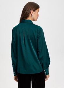 Satin Rhinestone Detail Blouse sold by Laura