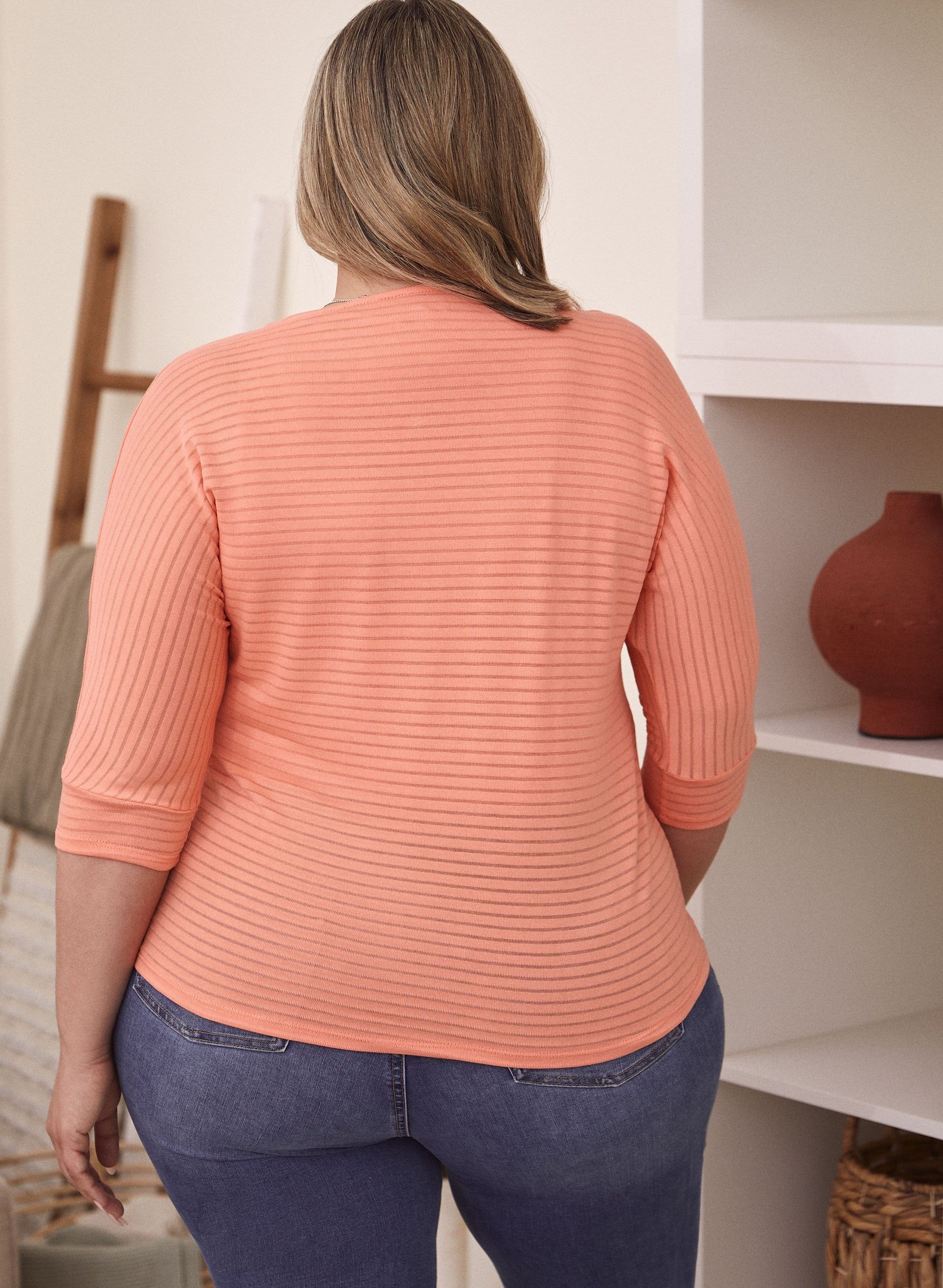 Shadow Stripe 3/4 Sleeve Tee sold by Laura product image thumbnail 4