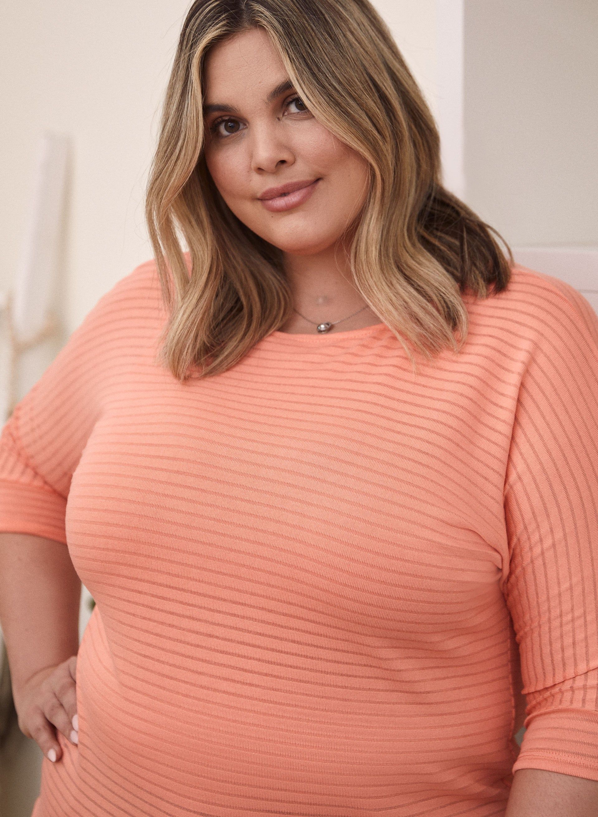 Shadow Stripe 3/4 Sleeve Tee sold by Laura product image thumbnail 2