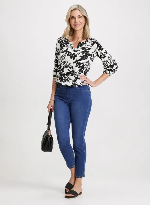Floral Top & Slim Leg Jeans sold by Laura