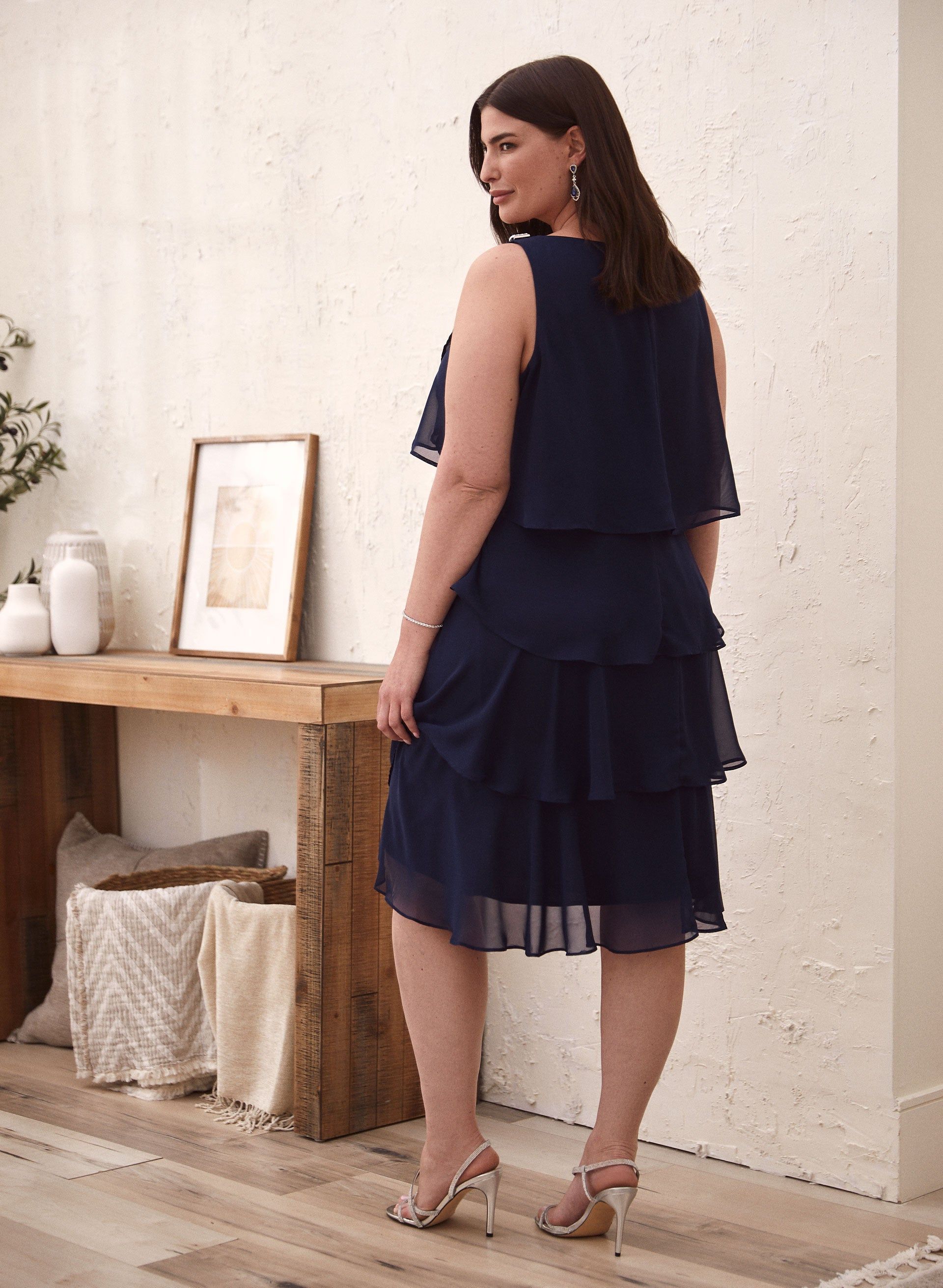 Tiered Ruffle Chiffon Dress sold by Laura product image thumbnail 2