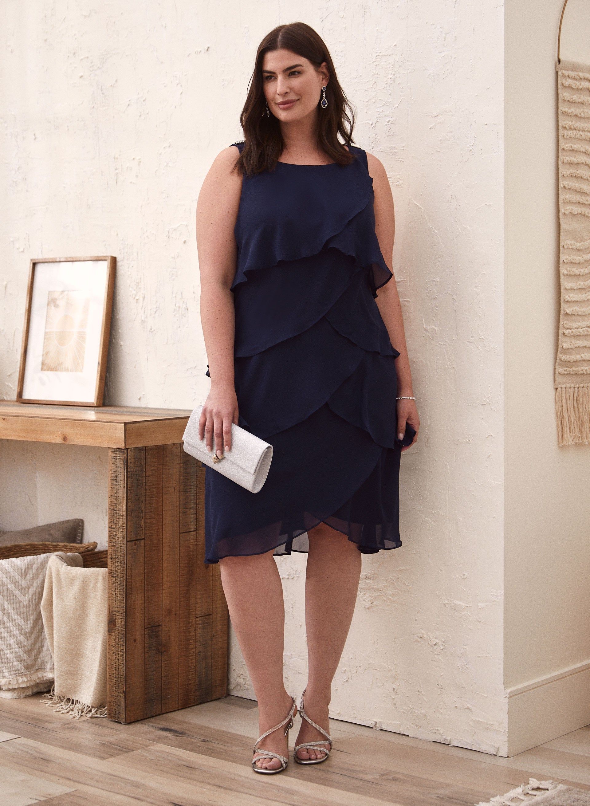 Tiered Ruffle Chiffon Dress sold by Laura