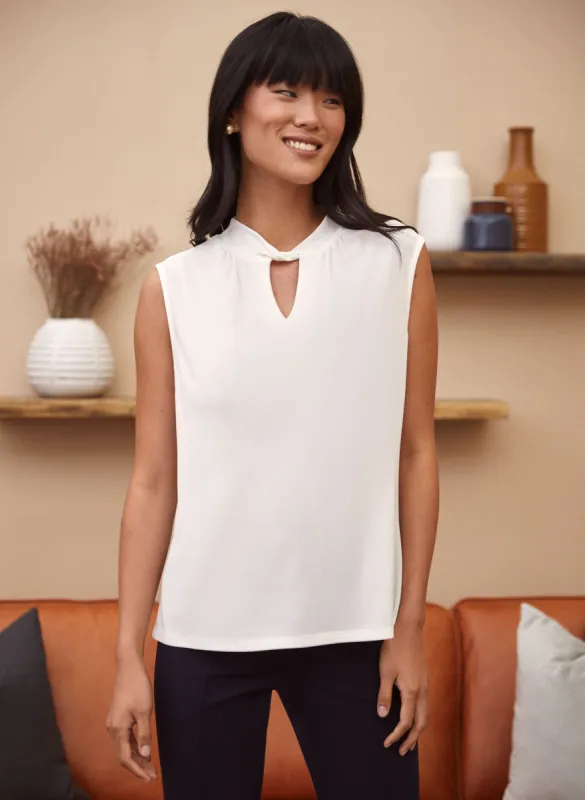 Twisted Mock Neck Sleeveless Top sold by Laura