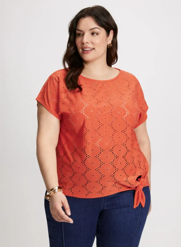 Tie-Front Eyelet Top sold by Laura