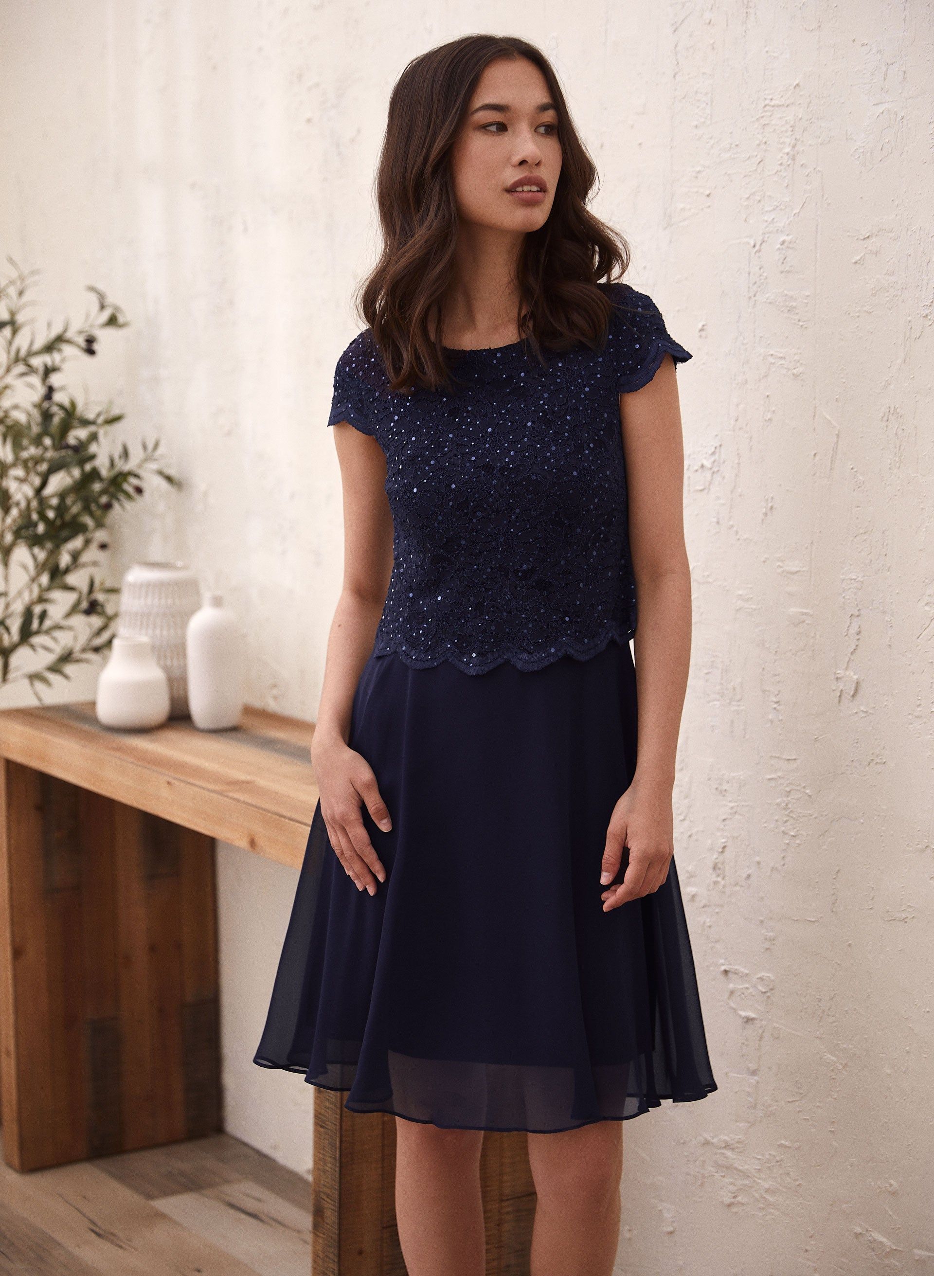 Sequin Lace Fit & Flare Dress sold by Laura product image thumbnail 4