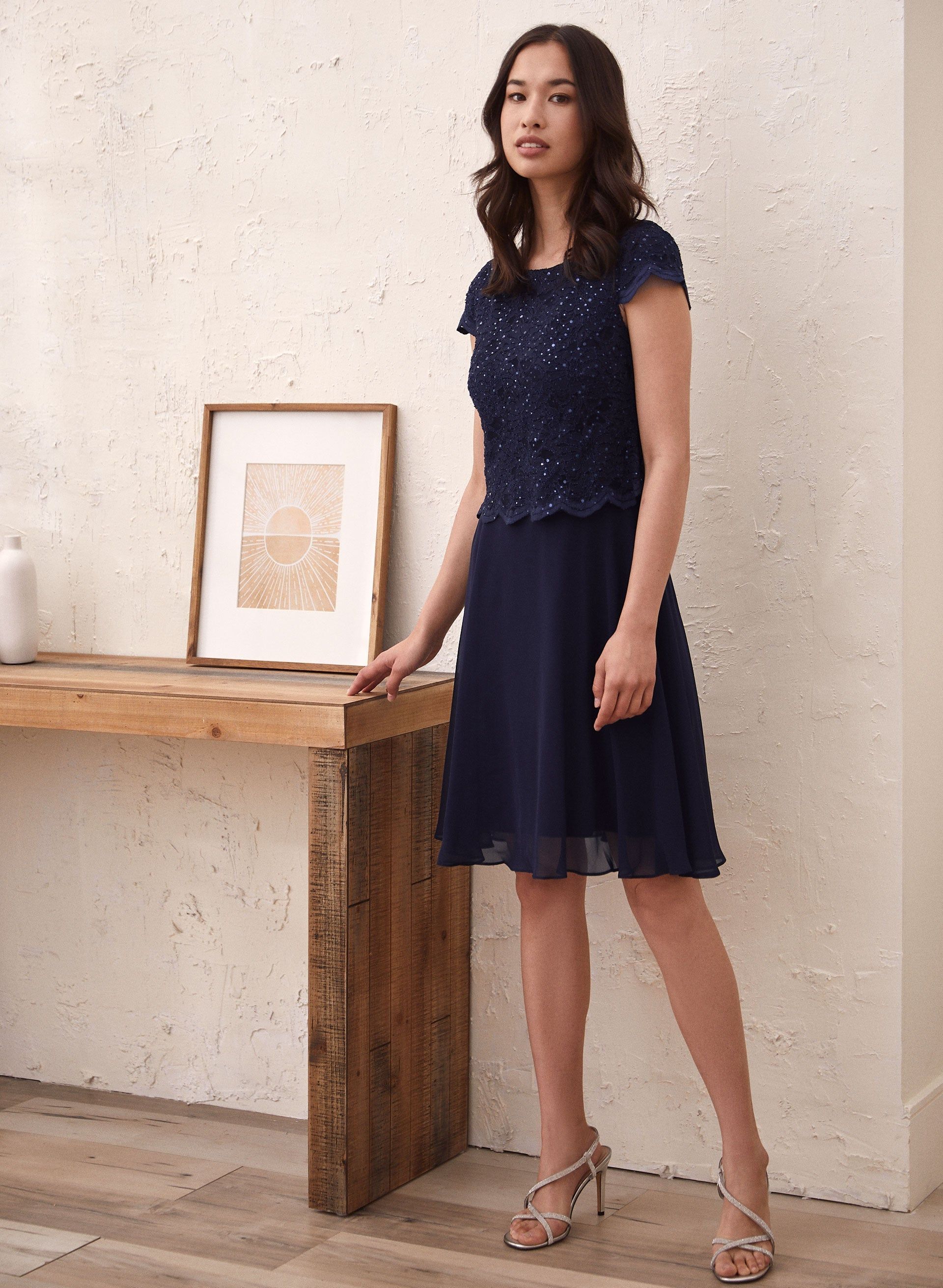 Sequin Lace Fit & Flare Dress sold by Laura