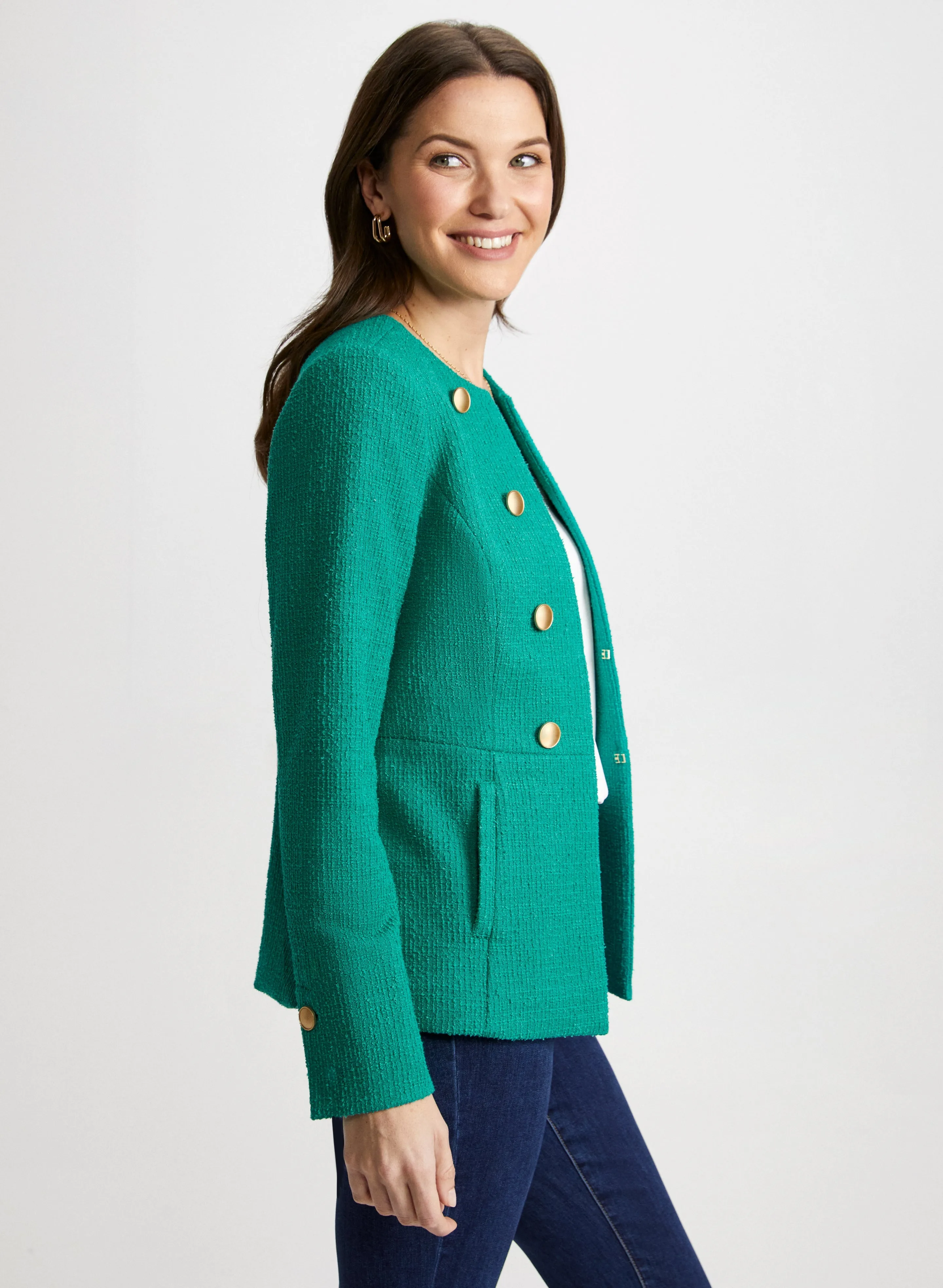 Bouclé Mock Peplum Jacket sold by Laura product image thumbnail 5