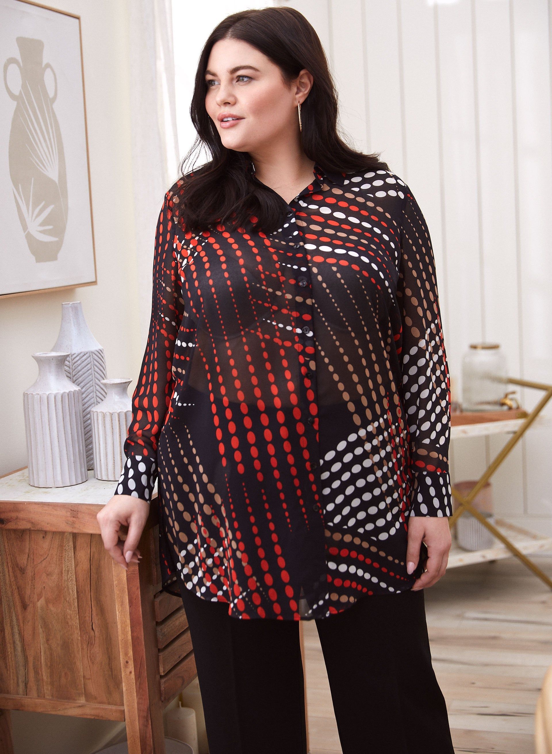 Dot Print Tunic Blouse sold by Laura