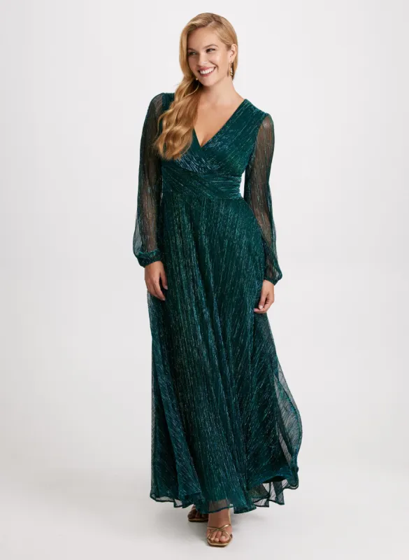 Metallic Bouffant Sleeve Dress sold by Laura