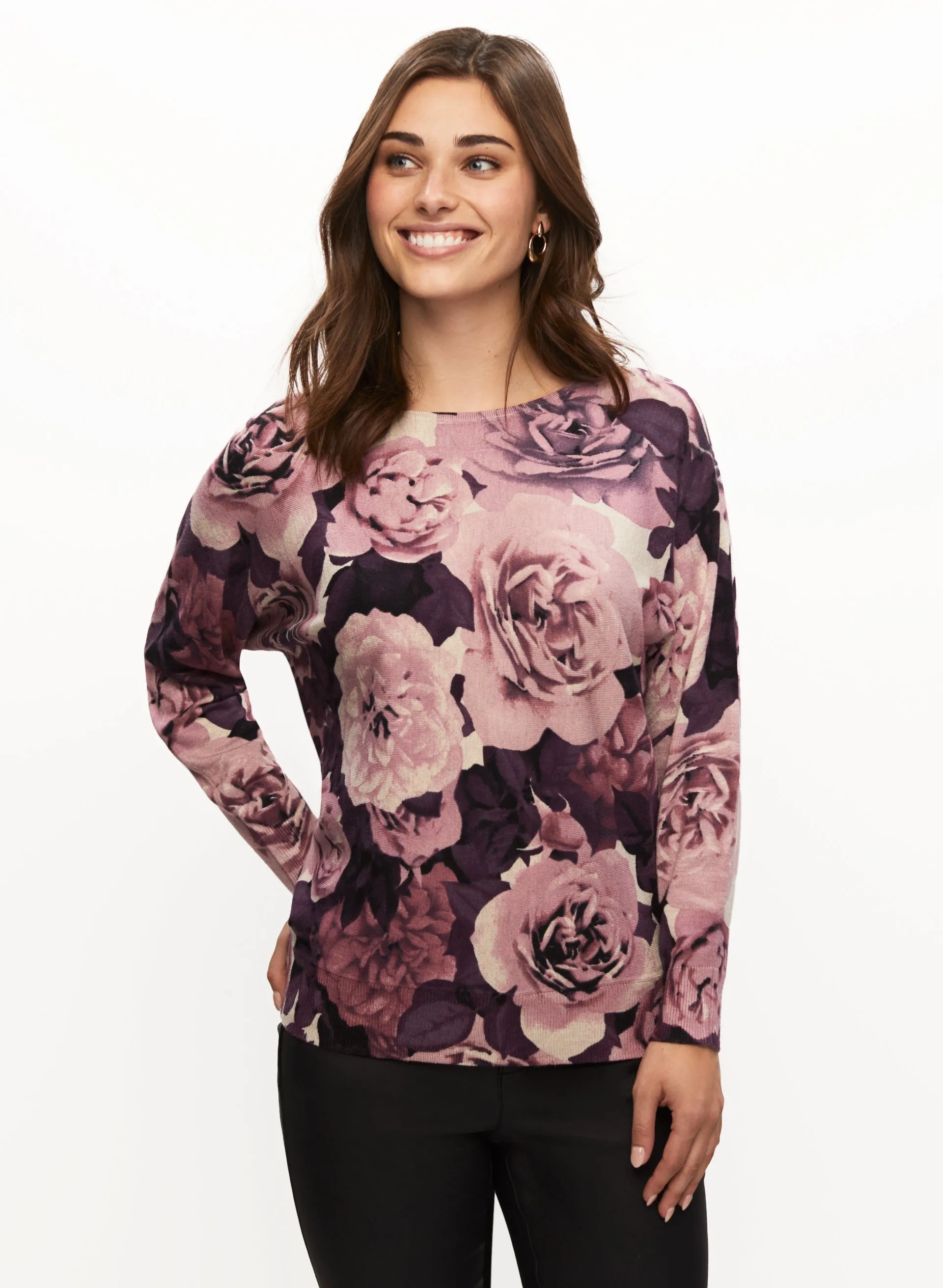 Dolman Sleeve Floral Print Sweater sold by Laura product image thumbnail 5