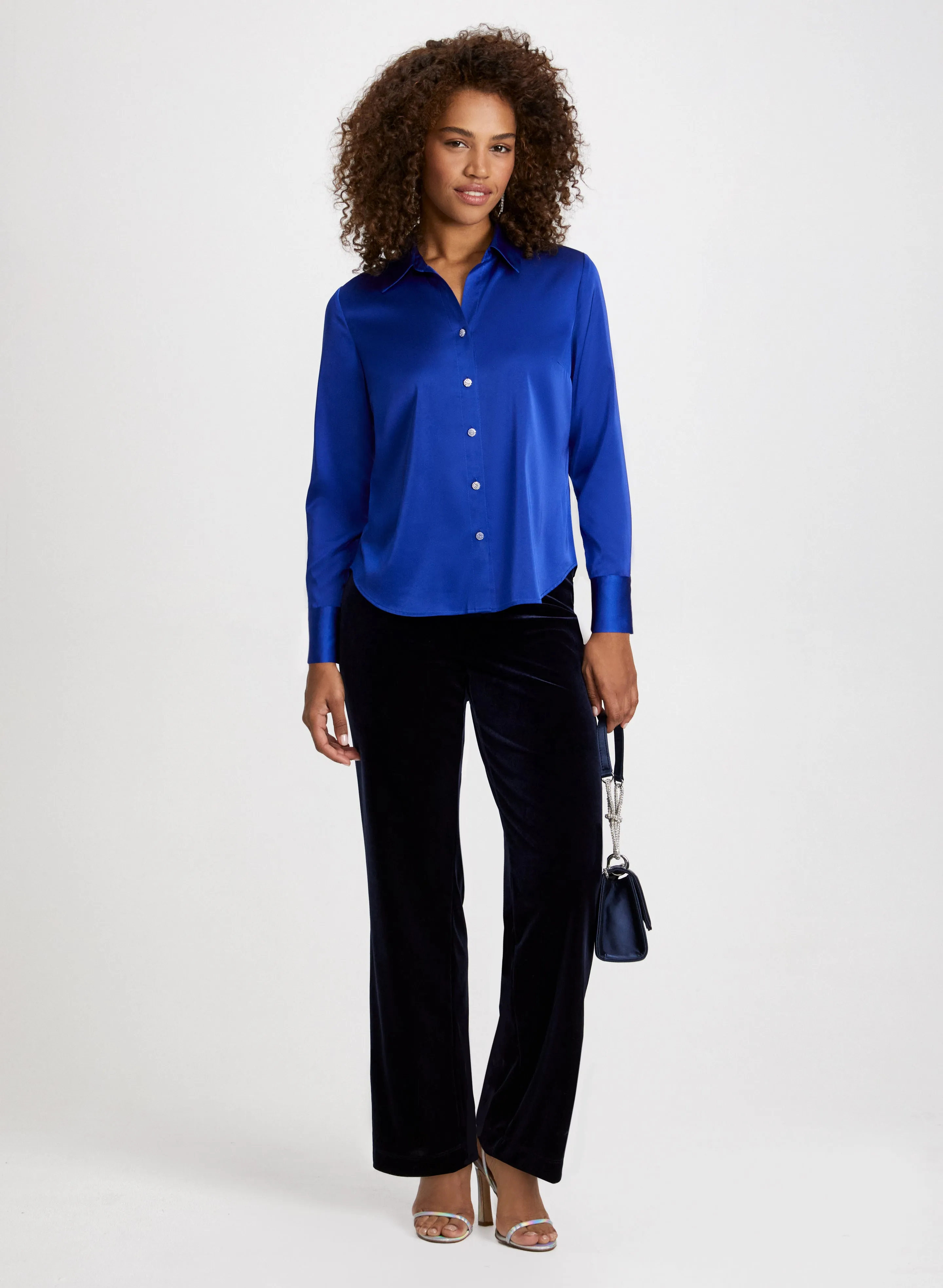 Velour Pants & Satin Blouse sold by Laura