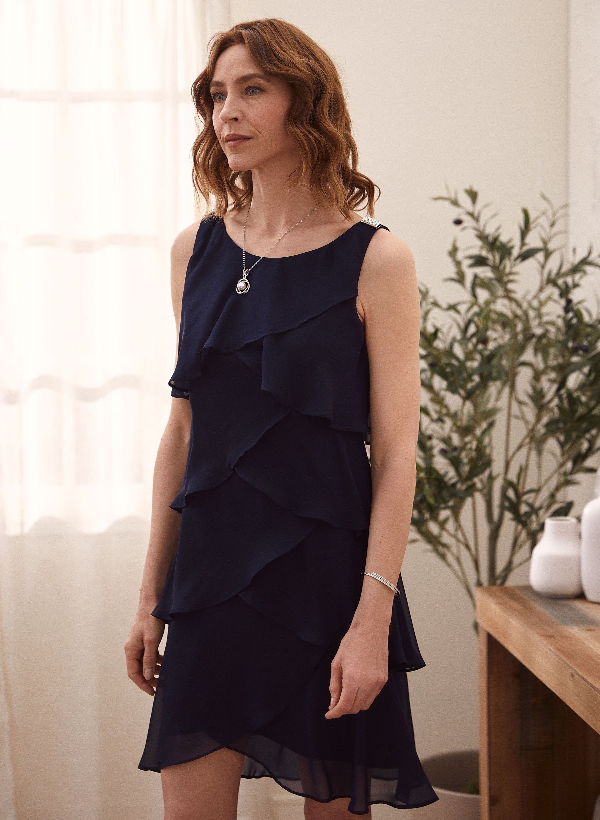 Tiered Ruffle Chiffon Dress sold by Laura product image thumbnail 2