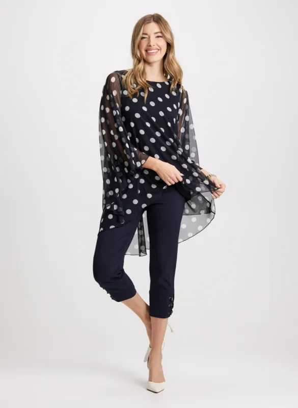 Polka Dot Poncho Blouse & Pull-On Bengaline Capris sold by Laura