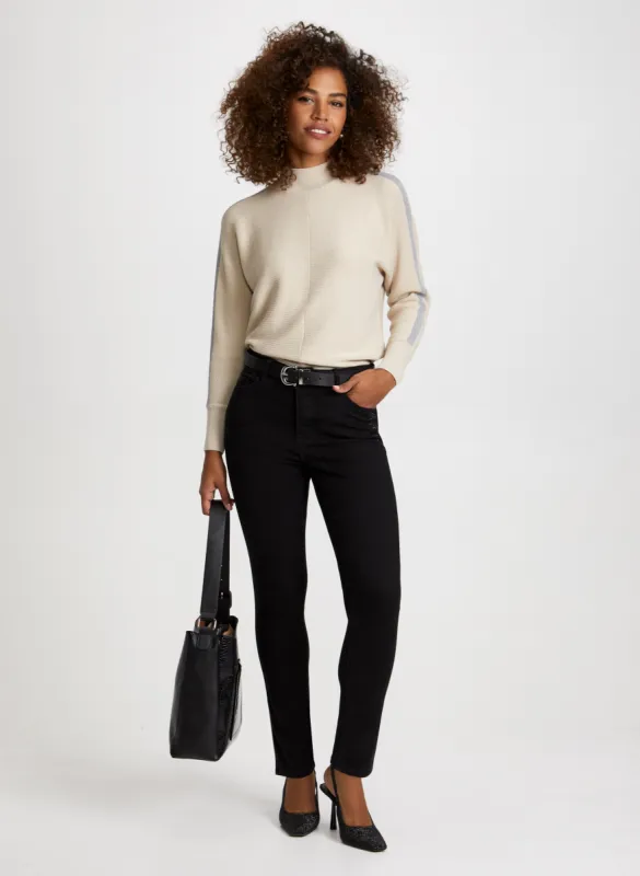 Stripe Sweater & Rhinestone Detail Jeans sold by Laura