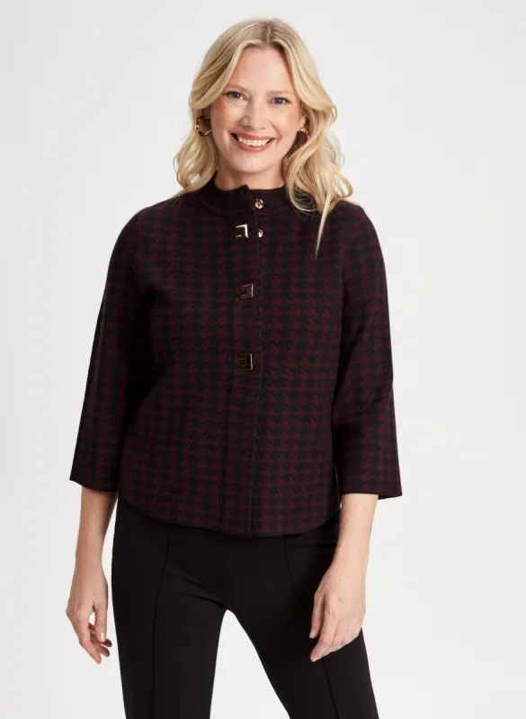 Houndstooth Motif Cardigan sold by Laura