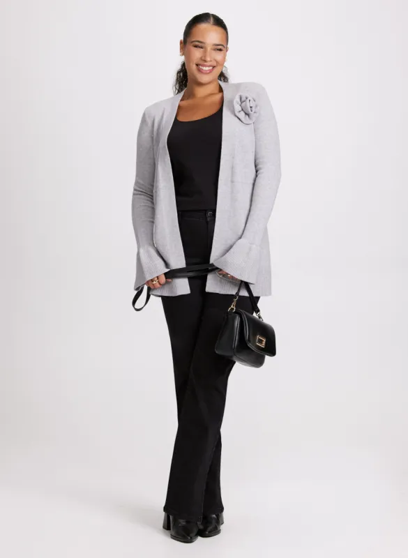 Rosette Detail Cardigan & Straight Leg Jeans sold by Laura