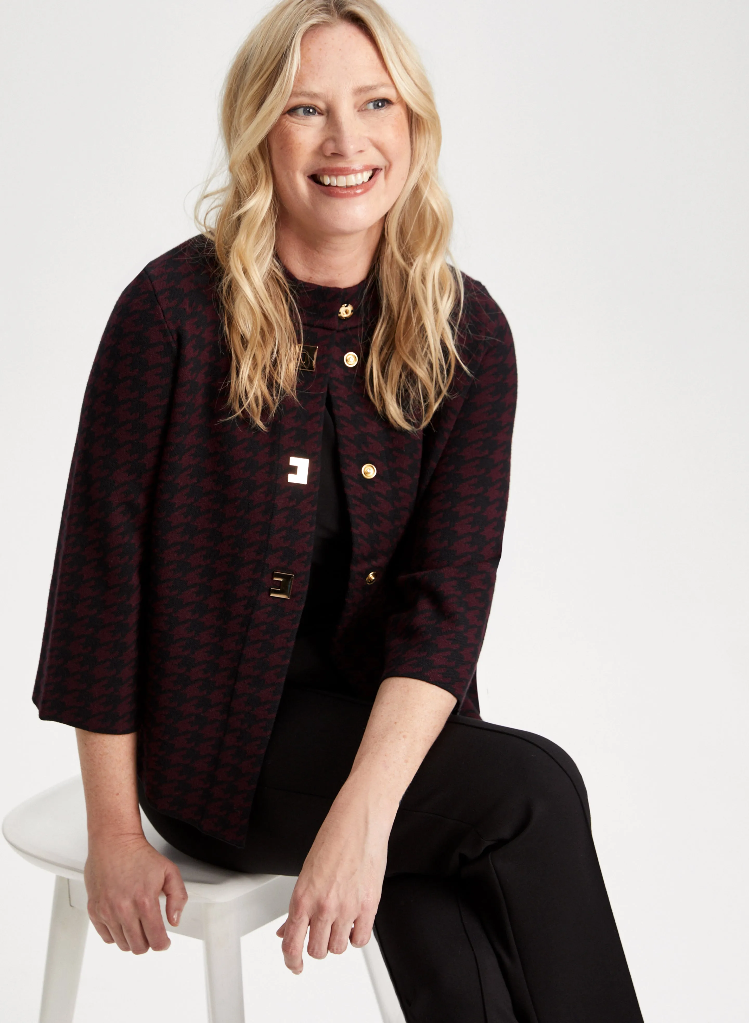 Houndstooth Motif Cardigan sold by Laura product image thumbnail 5