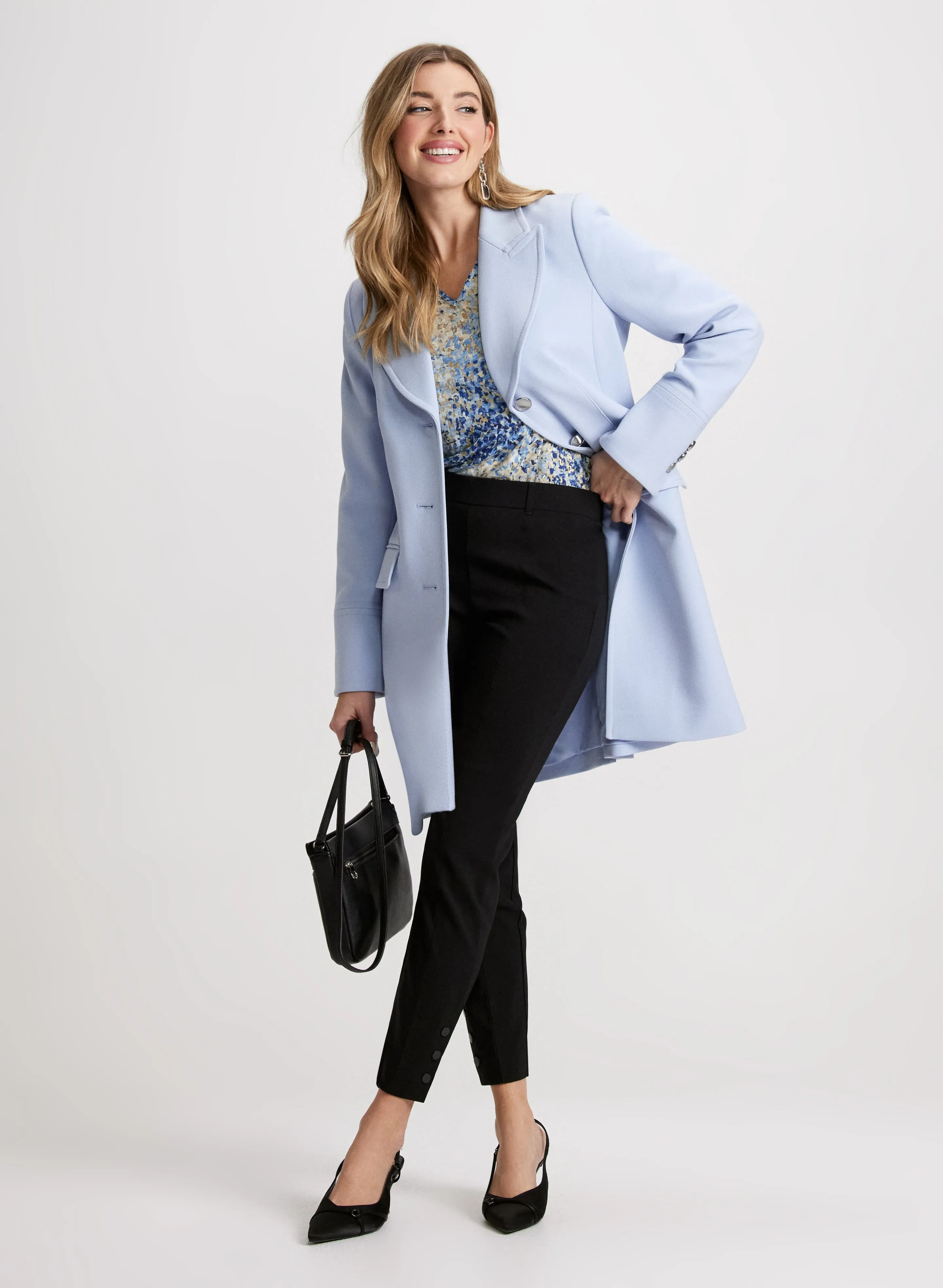 Geometric Print Top & Slim Pull-On Ankle Pants sold by Laura