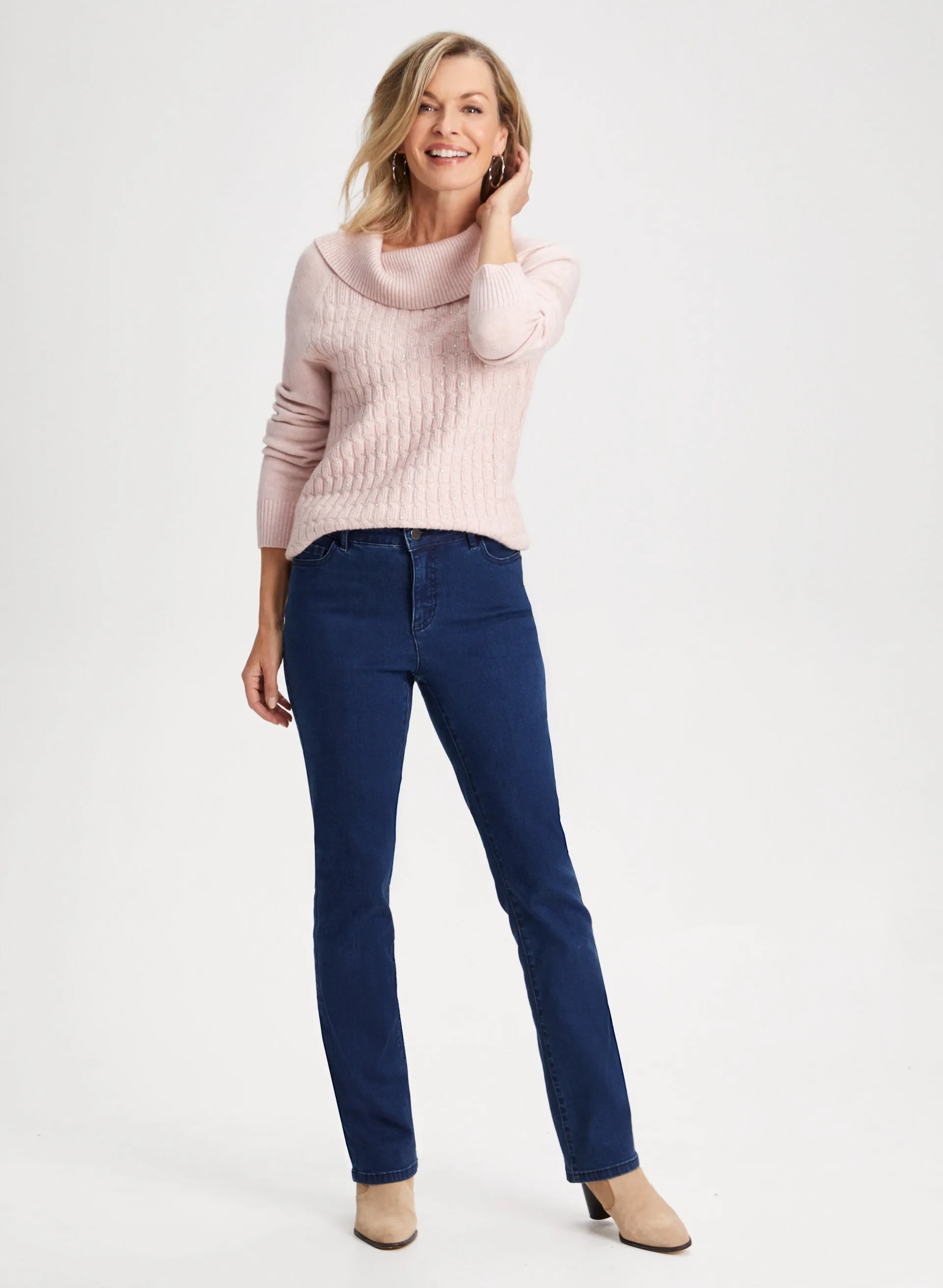 Cowl Neck Sweater & Bootcut Jeans sold by Laura