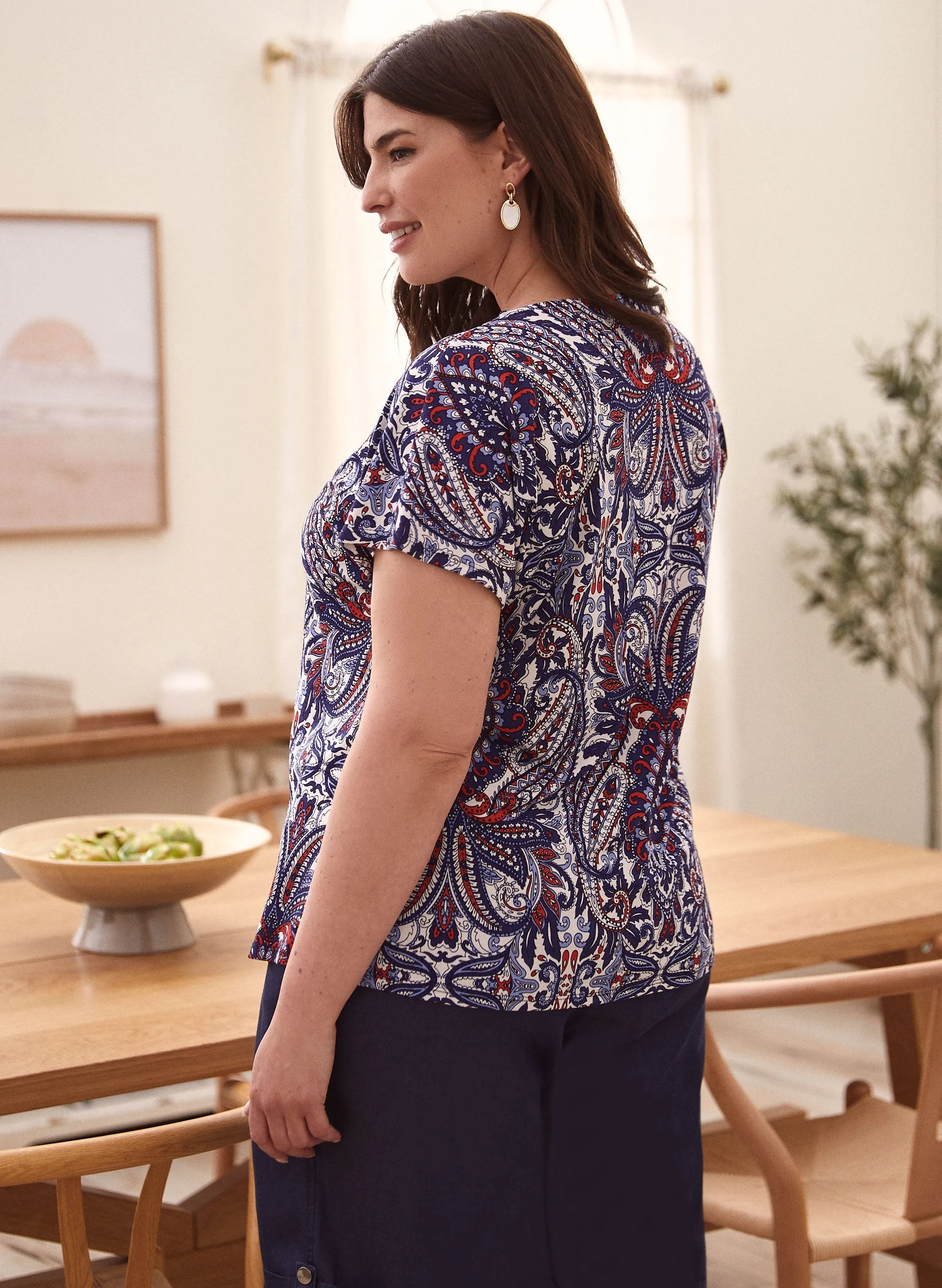 Mosaic Paisley Print Top sold by Laura product image thumbnail 4