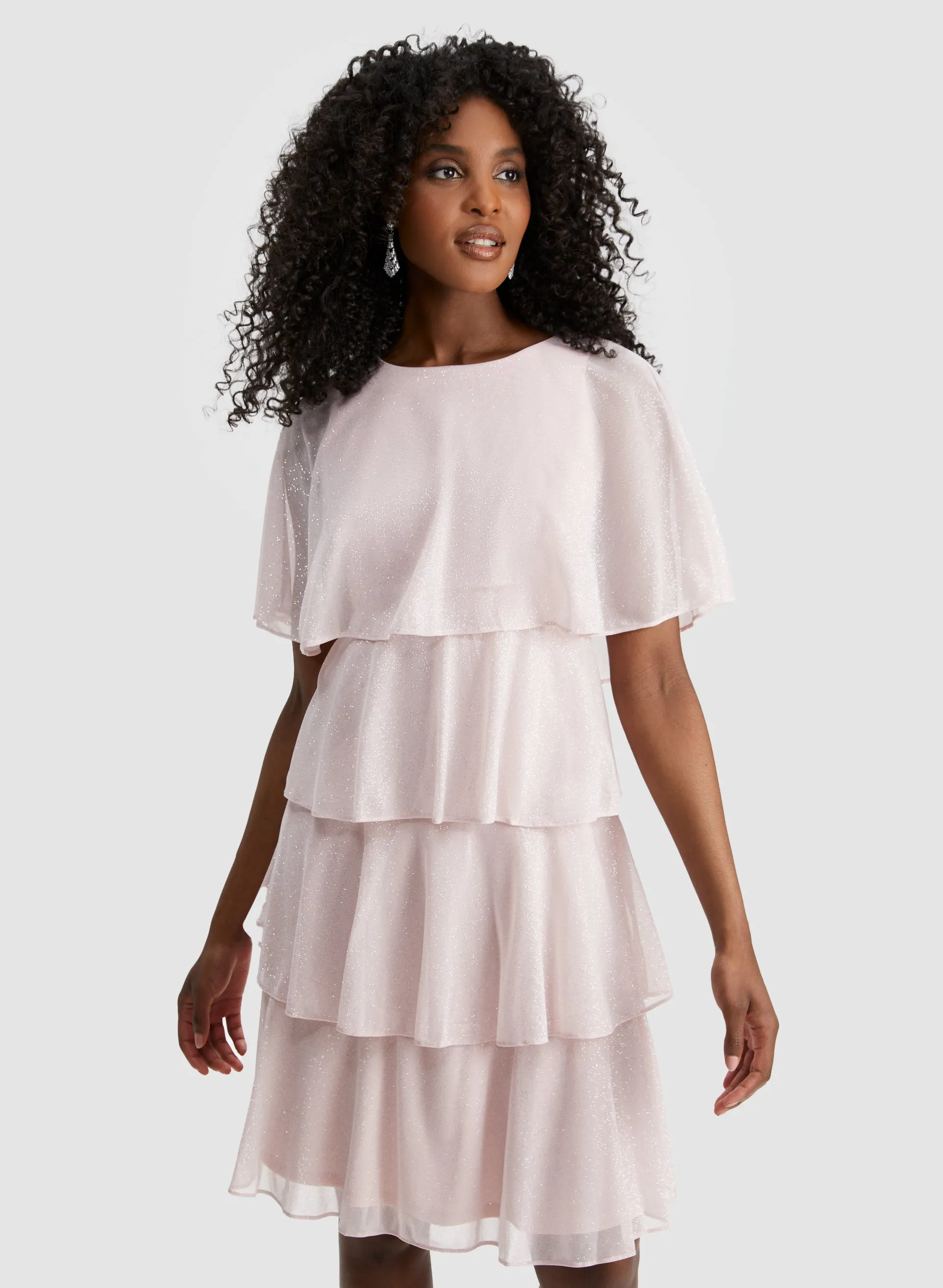 Glitter Mesh Tiered Dress sold by Laura product image thumbnail 5