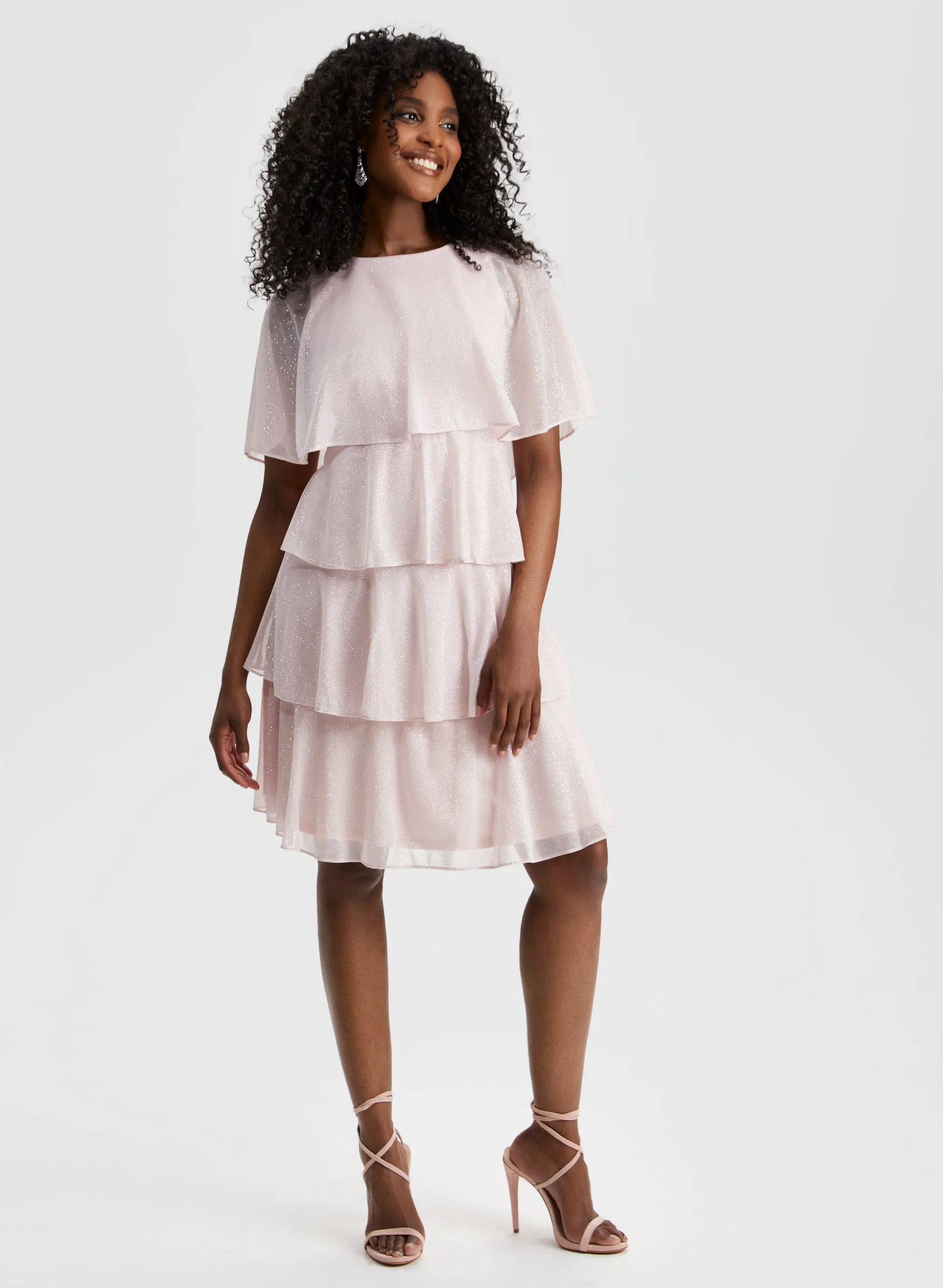 Glitter Mesh Tiered Dress sold by Laura