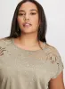 Floral Lace Detail Burnout Tee sold by Laura