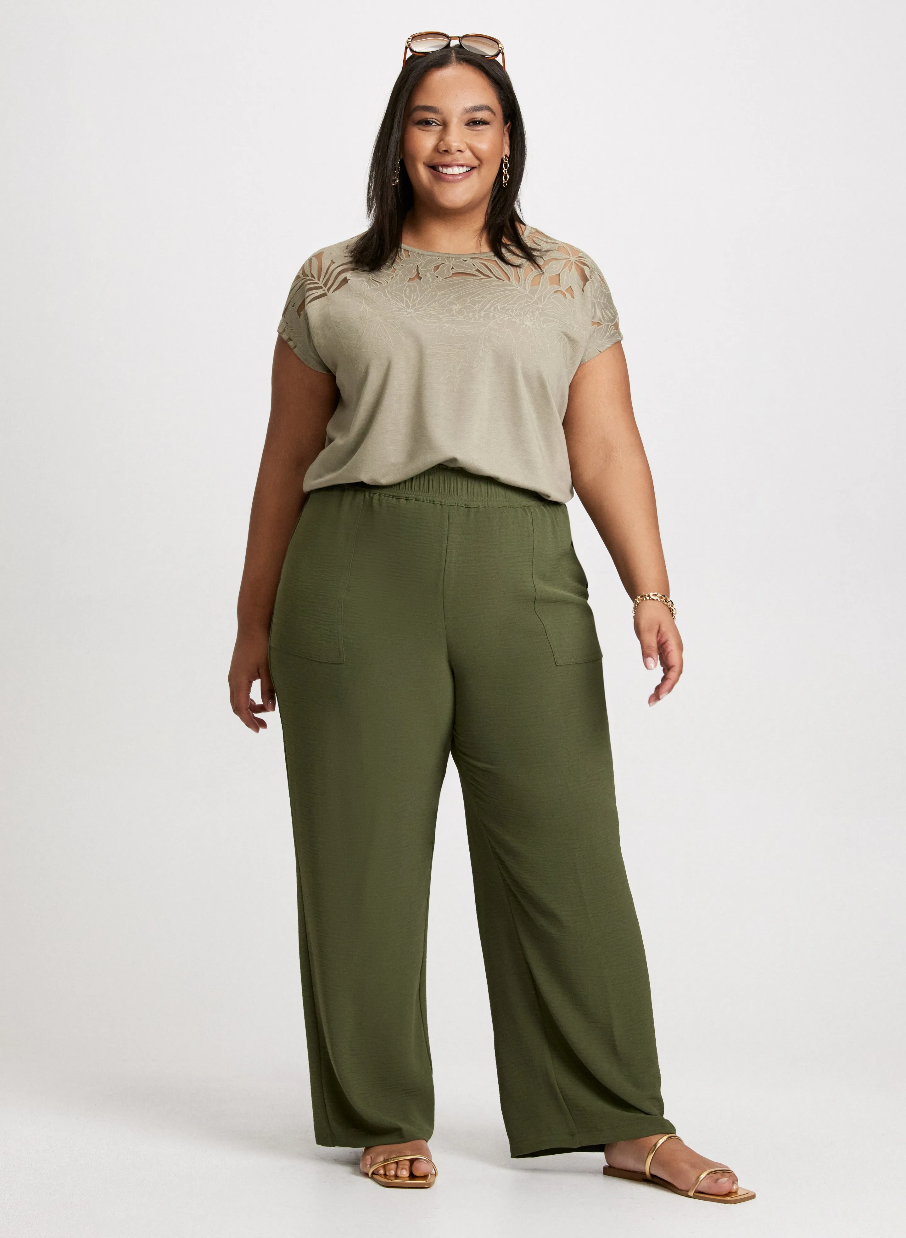 Floral Lace Detail Burnout Tee sold by Laura product image thumbnail 3