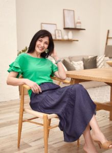 Ruffle Sleeve Scoop Neck Top sold by Laura
