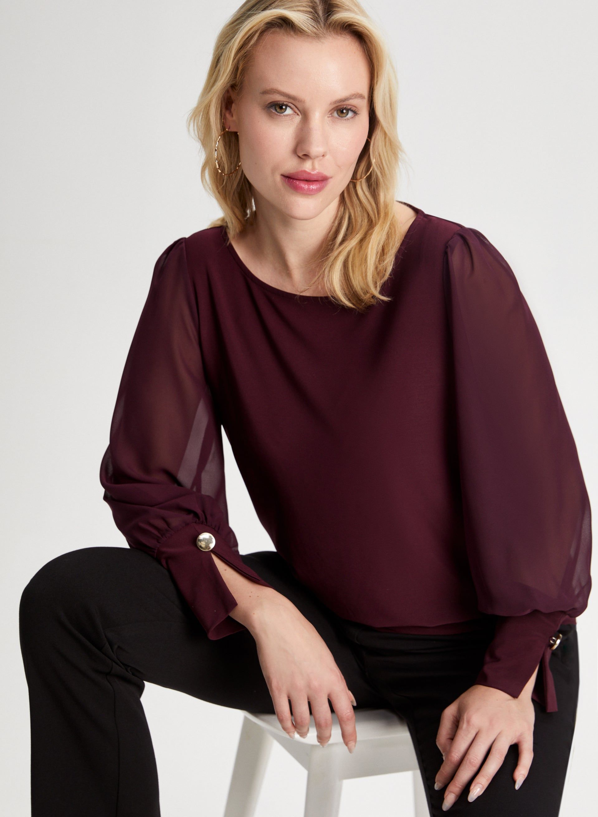 Chiffon Sleeve Top sold by Laura