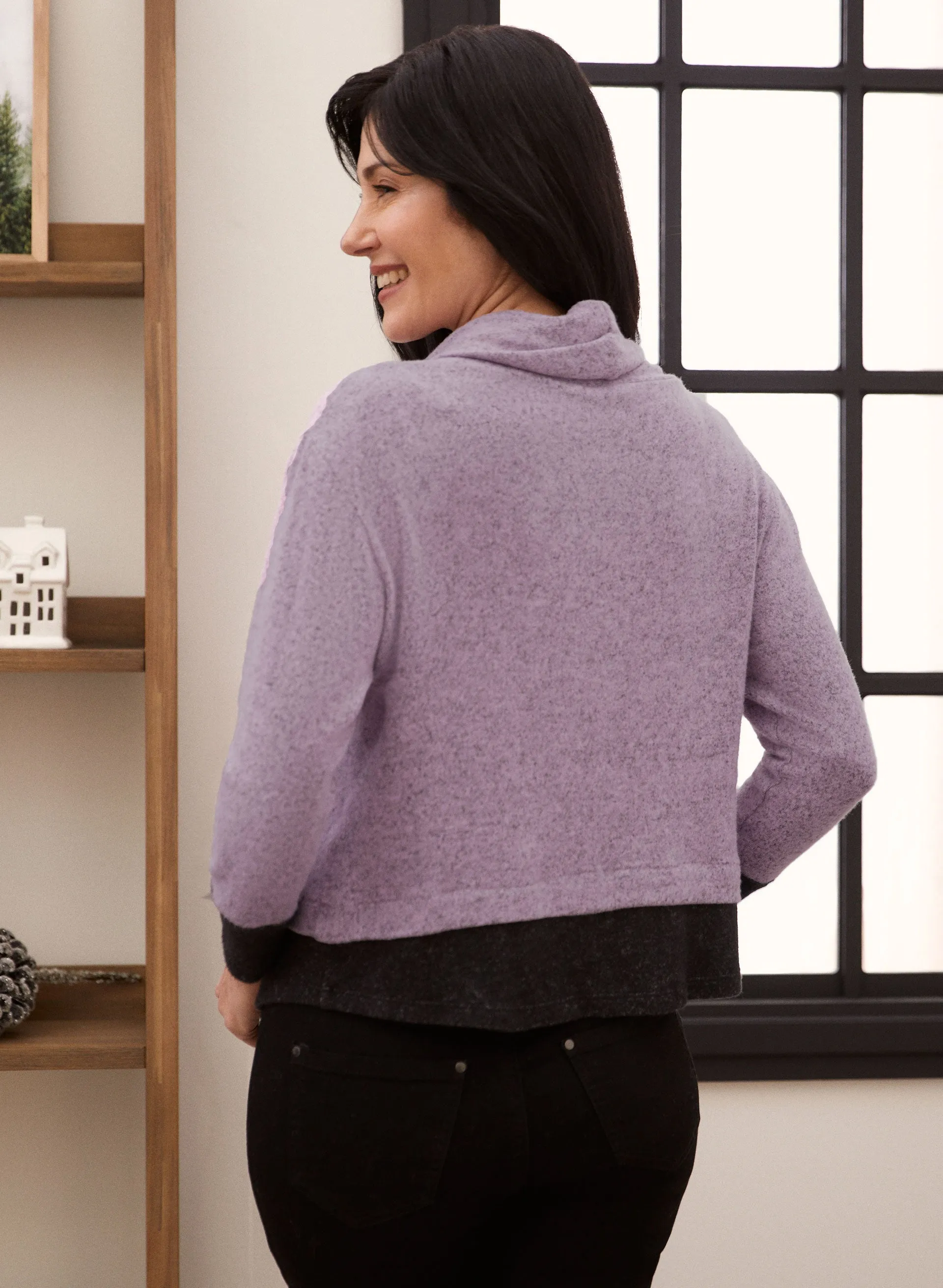 Cowl Neck Contrast Knit Top sold by Laura product image thumbnail 2