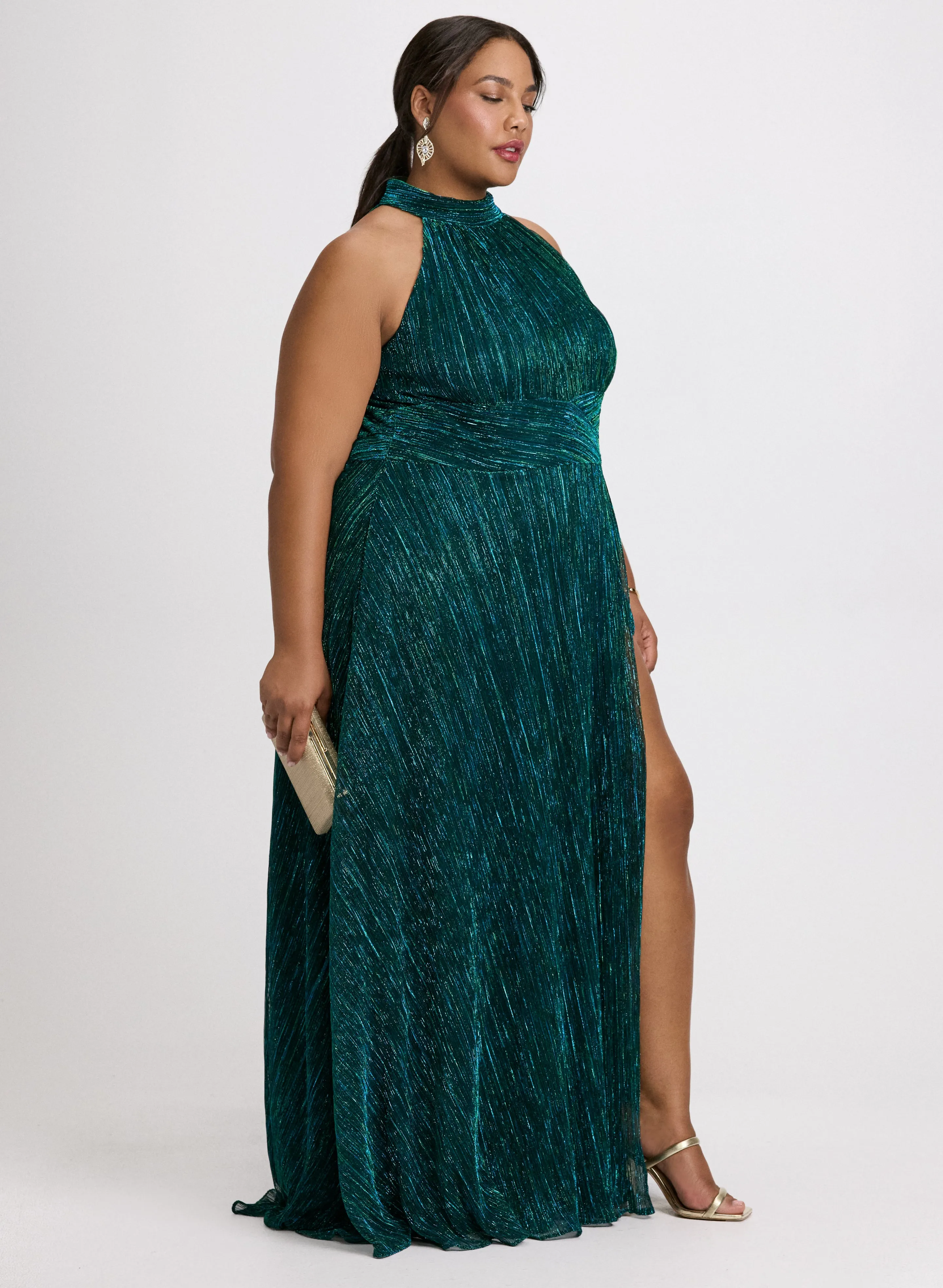 Foil Detail Mock Neck Dress sold by Laura product image thumbnail 2