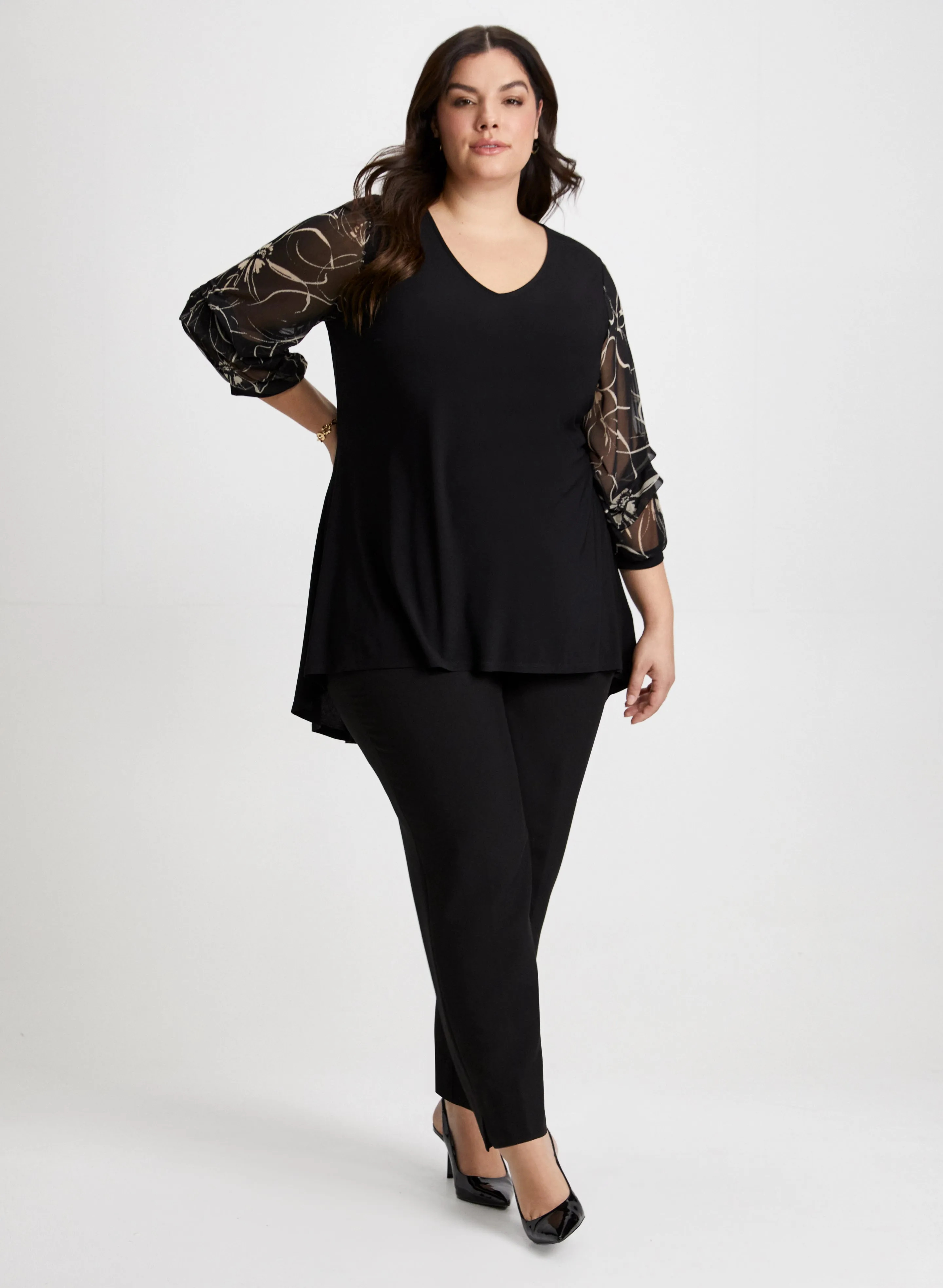 Pinched Sleeve Asymmetric Top sold by Laura product image thumbnail 3
