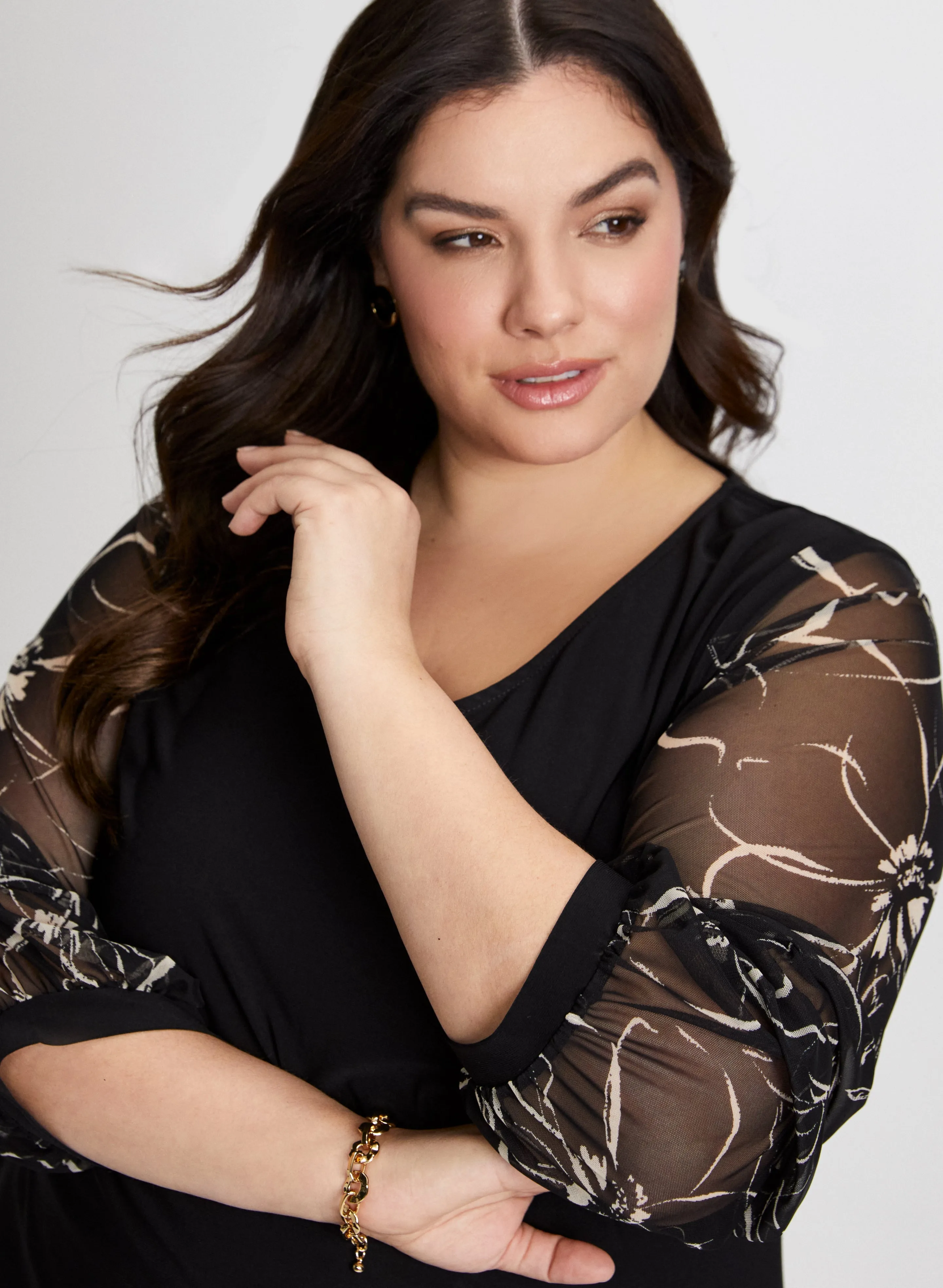 Pinched Sleeve Asymmetric Top sold by Laura product image thumbnail 2