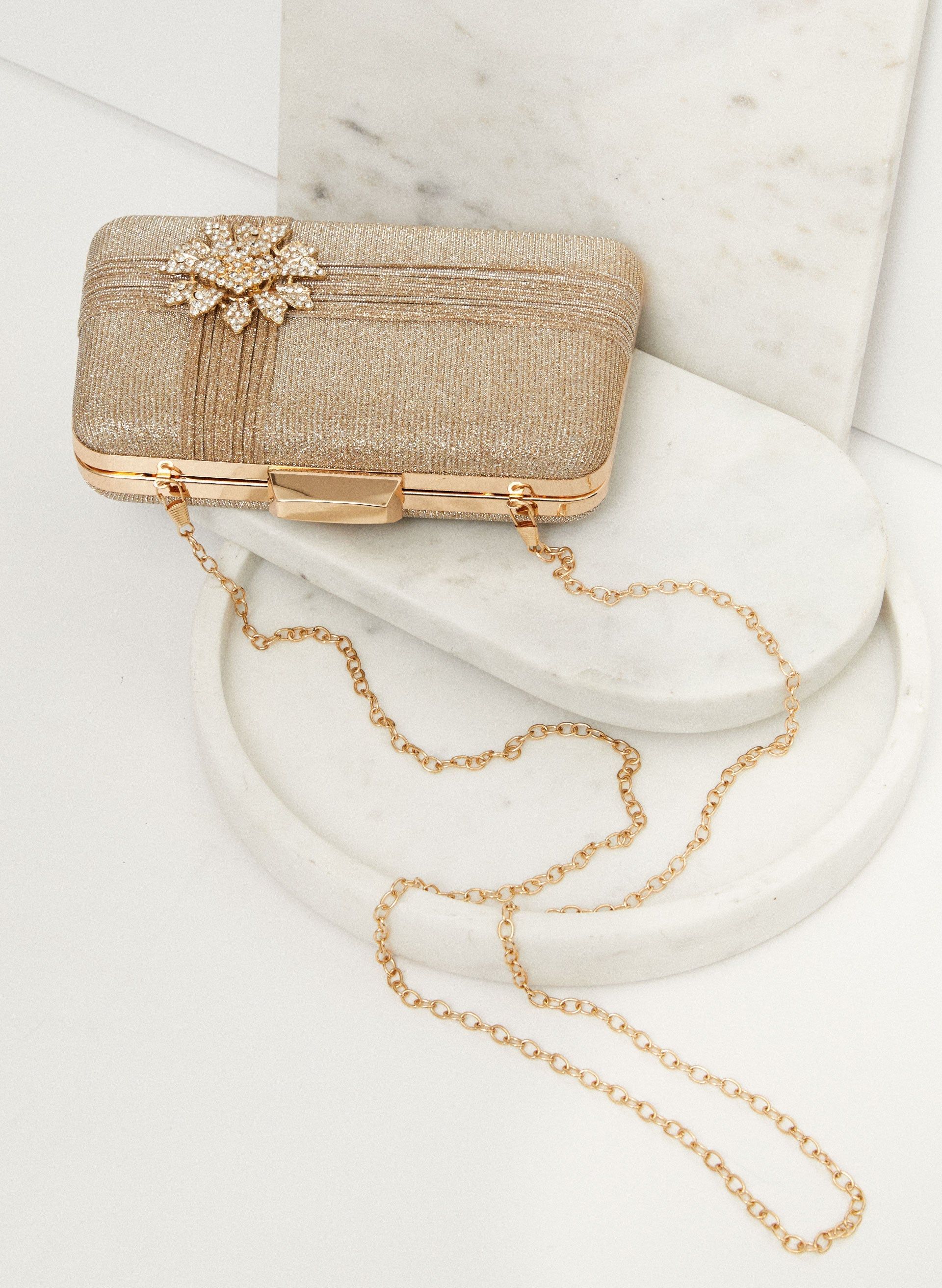 Crystal Flower Detail Clutch sold by Laura product image thumbnail 4