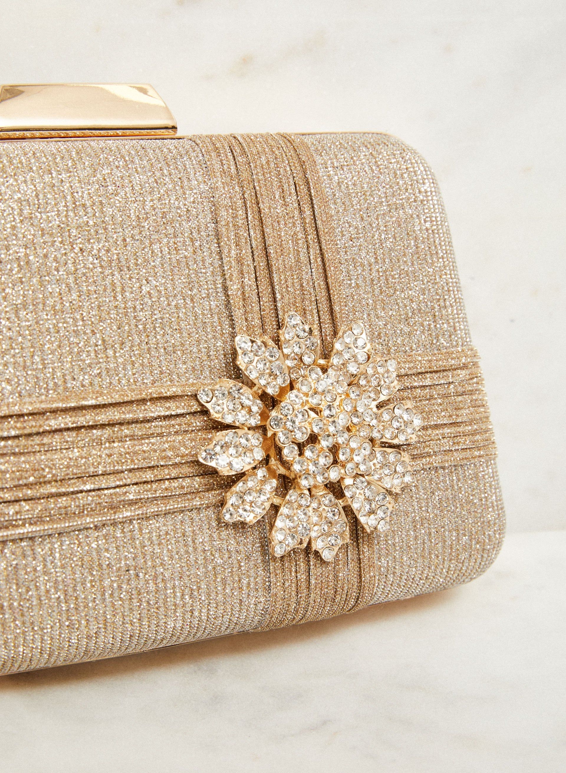 Crystal Flower Detail Clutch sold by Laura product image thumbnail 3