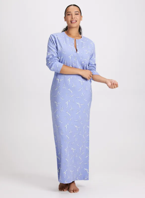 Floral Print Long Nightgown sold by Laura
