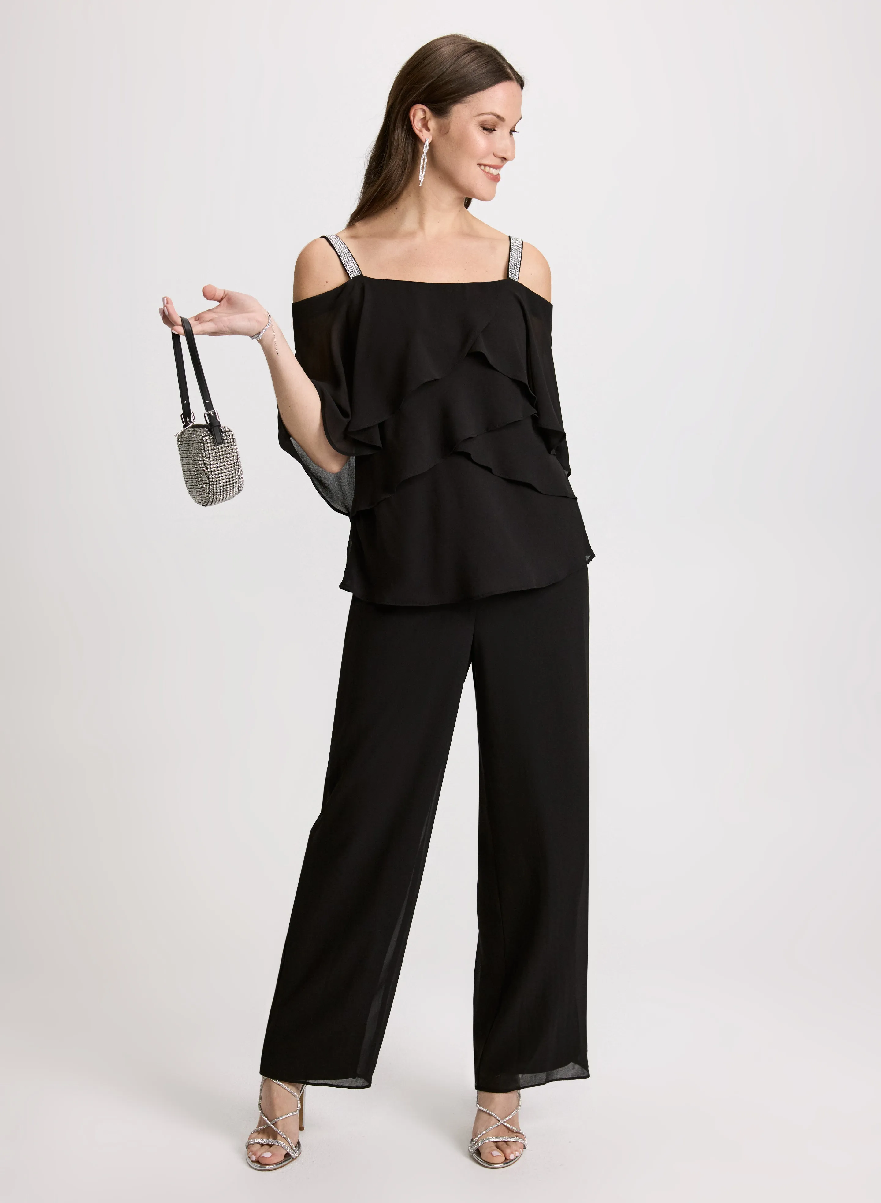 Tiered Top & Pull-On Pants Set sold by Laura