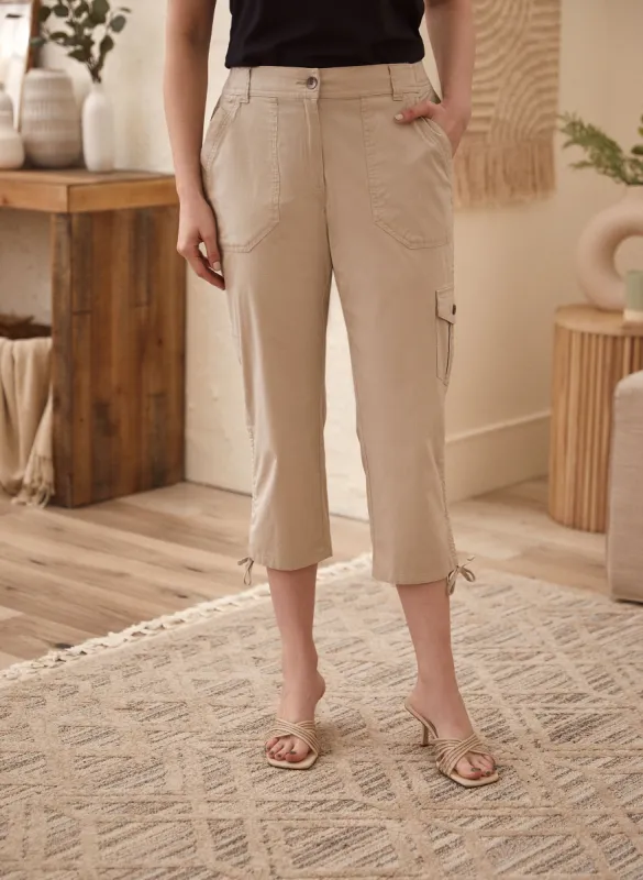 Tie Detail Cargo Capris sold by Laura