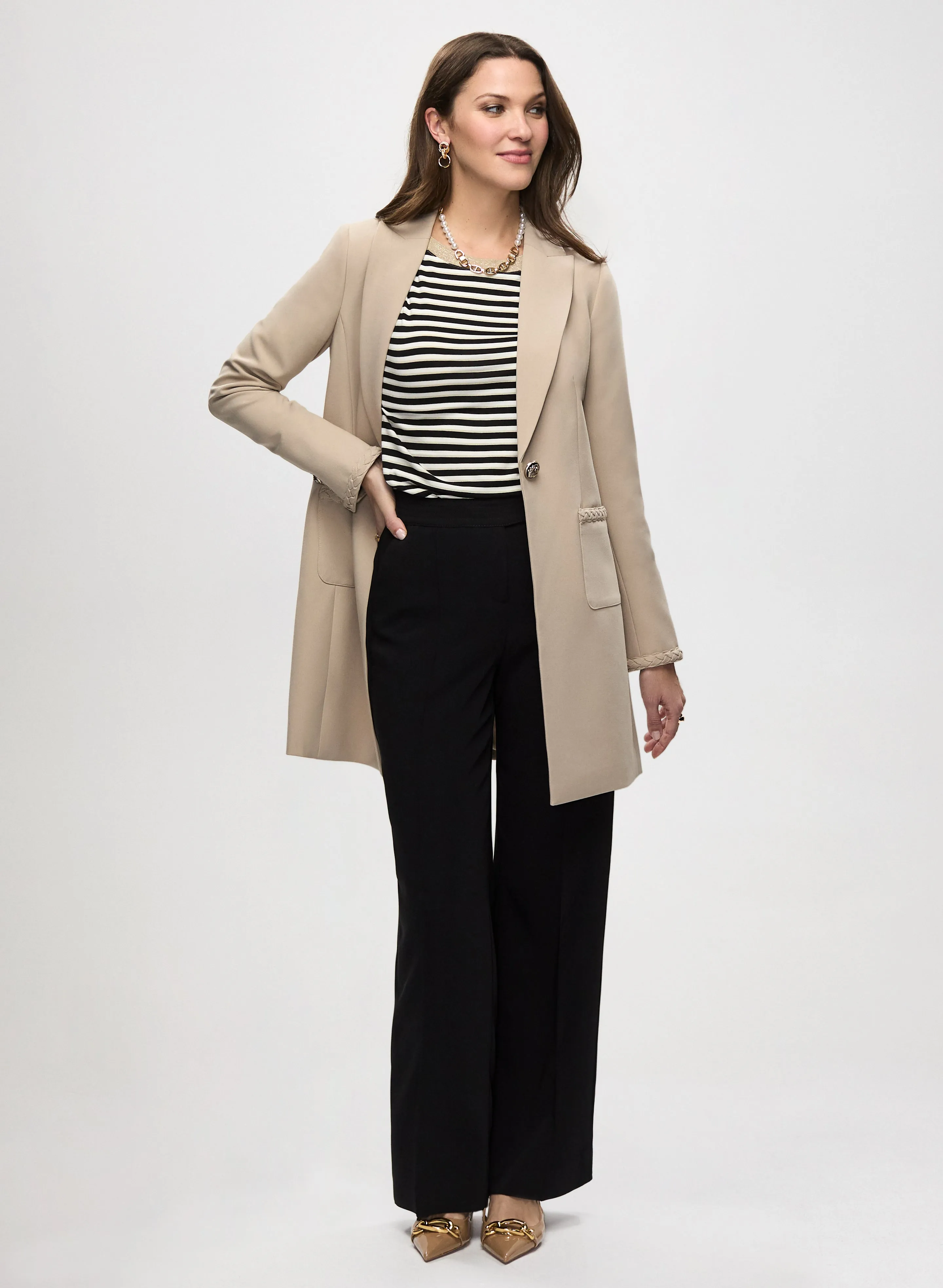 Braided Trim Jacket & Wide Leg Pants sold by Laura