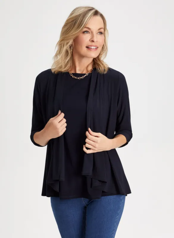 Asymmetric Open Front Cardigan sold by Laura