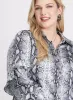 Snake Print Ruffle Sleeve Blouse sold by Laura