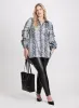 Snake Print Ruffle Sleeve Blouse sold by Laura