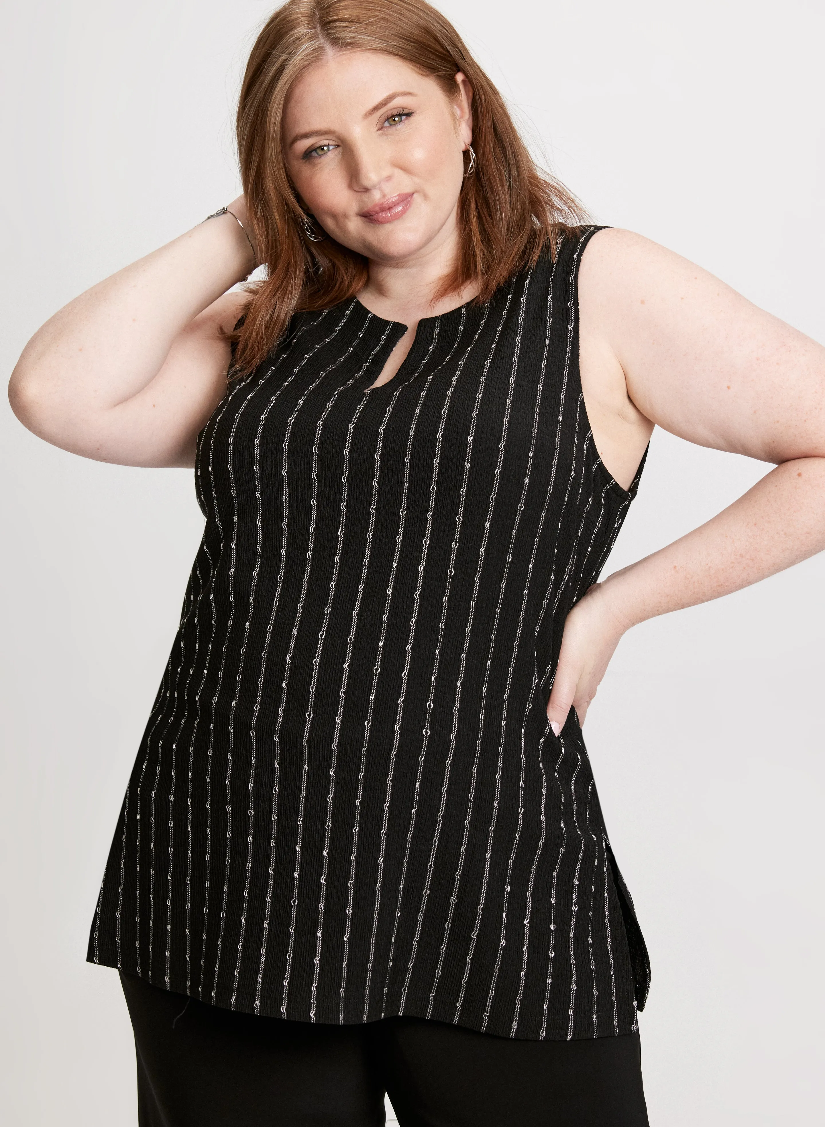 Embroidered Stripes Sleeveless Blouse sold by Laura product image thumbnail 5