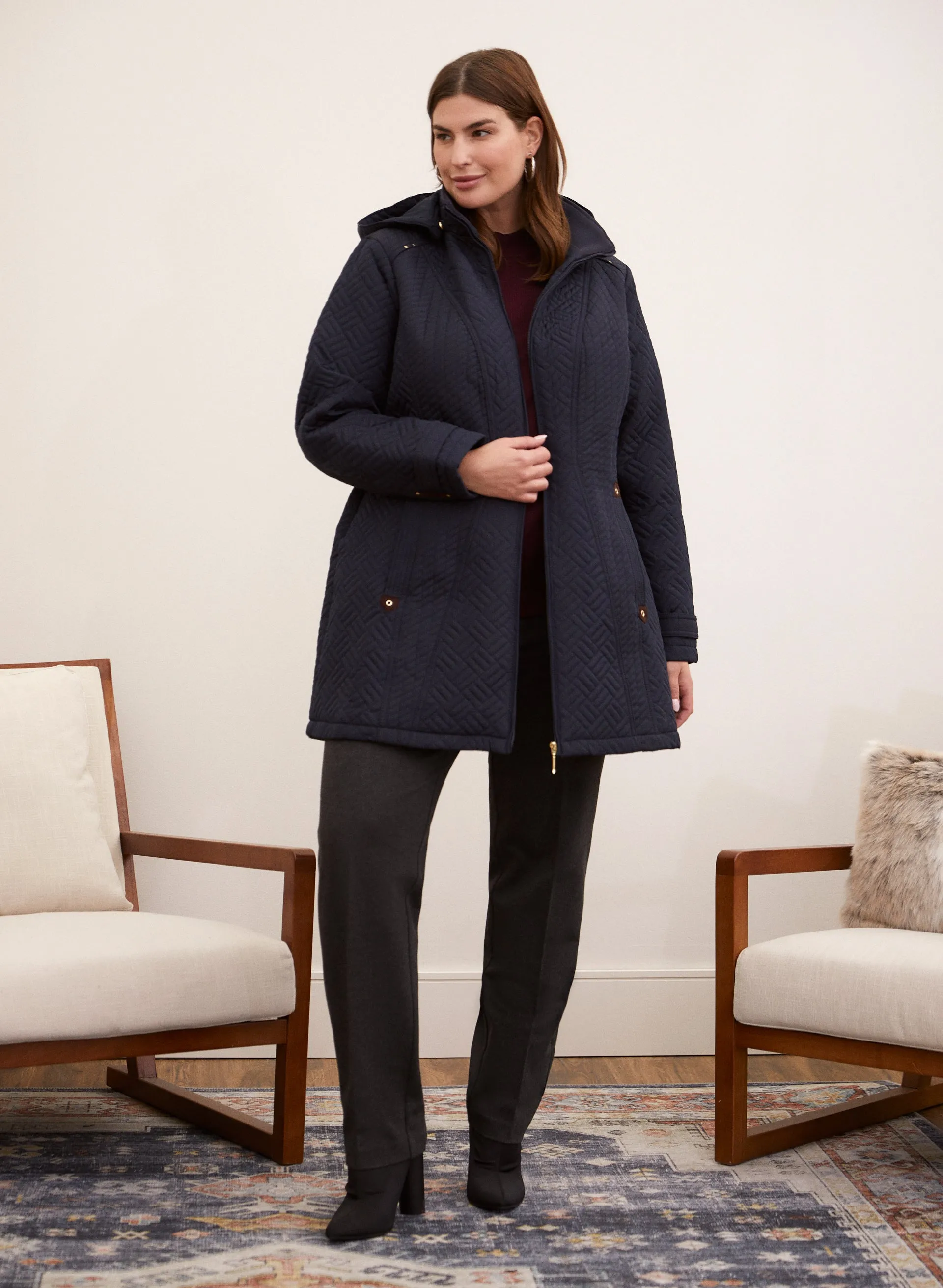 Detachable Hood Quilted Coat sold by Laura product image thumbnail 3