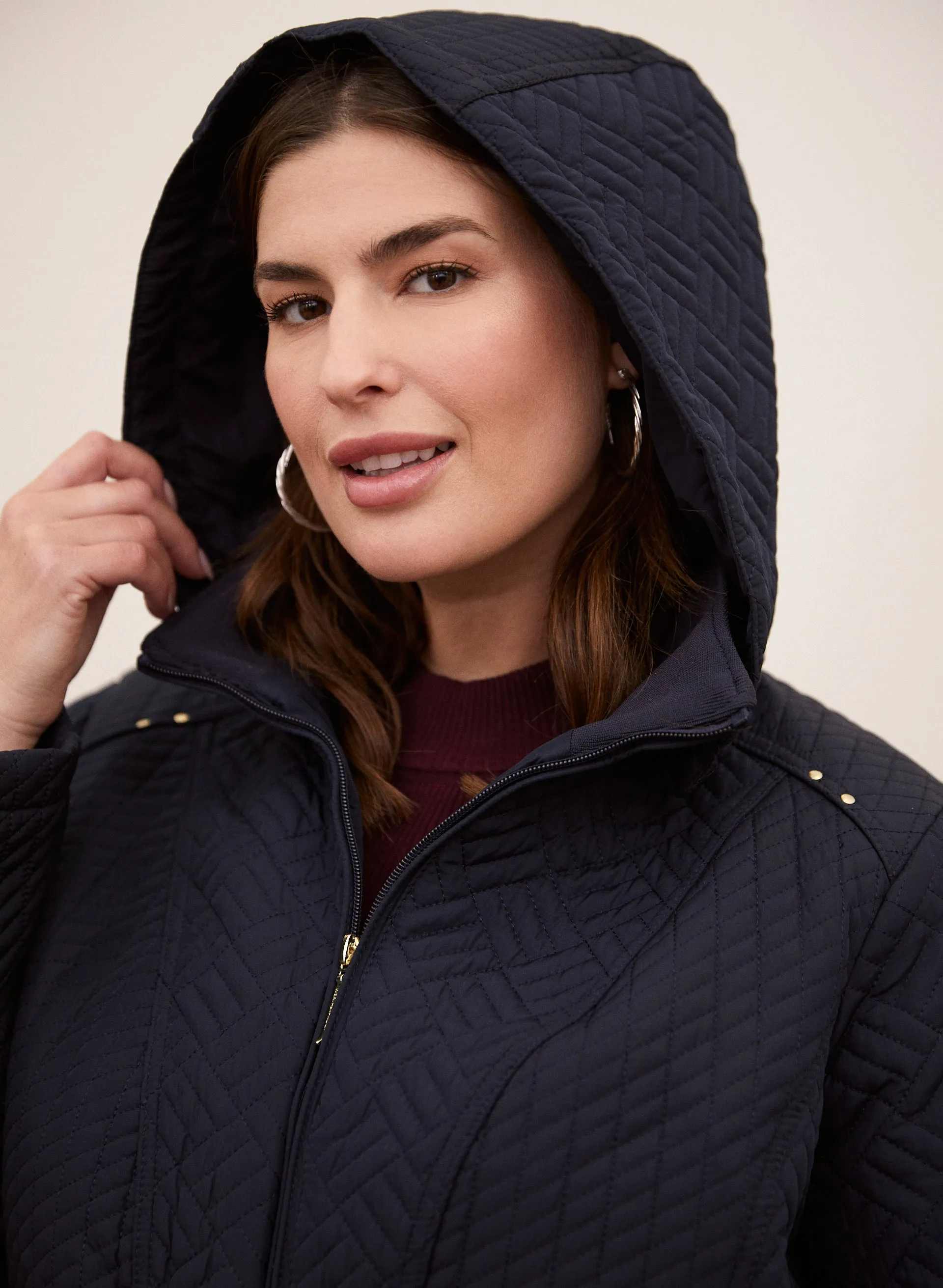 Detachable Hood Quilted Coat sold by Laura product image thumbnail 4