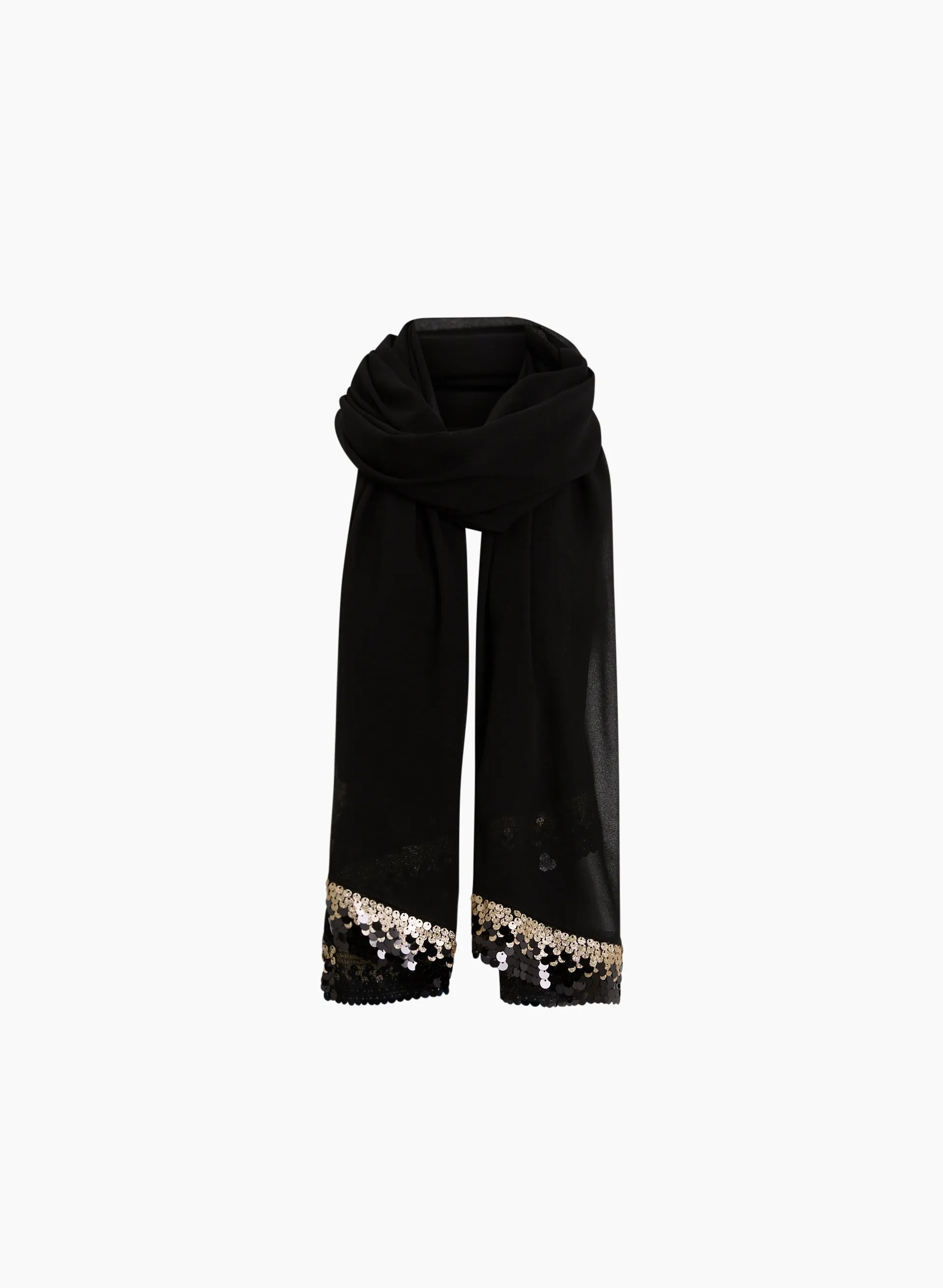 Sequin Hem Lightweight Scarf sold by Laura