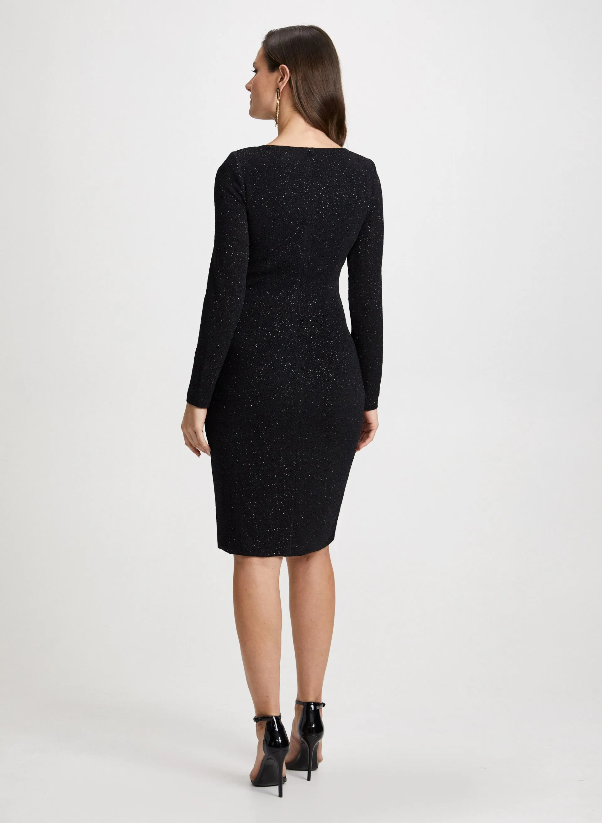 Glitter Knit Wrap-Style Dress sold by Laura product image thumbnail 2